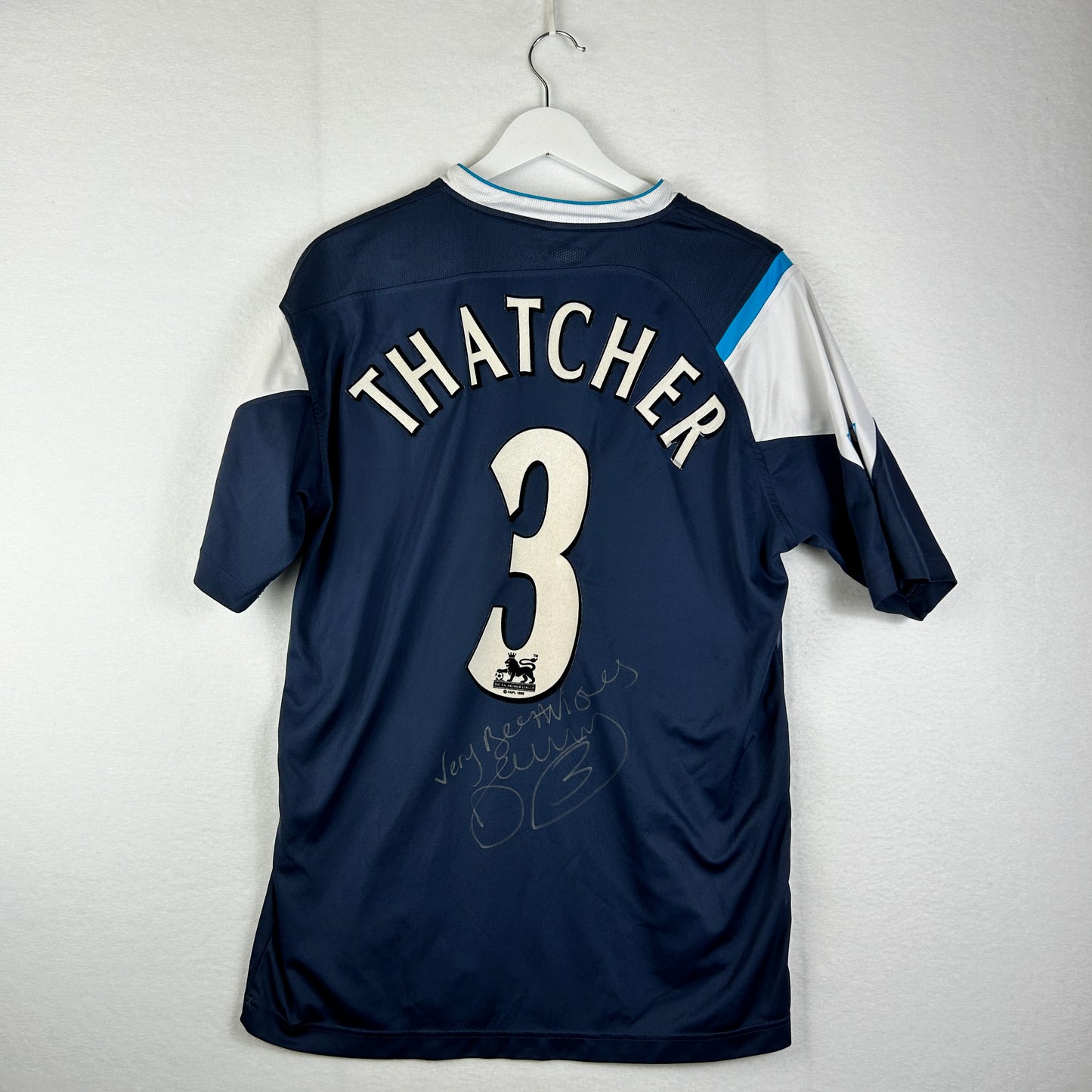 Manchester City 2005-2006 Player Issue Away Shirt - Thatcher 3 - Signed