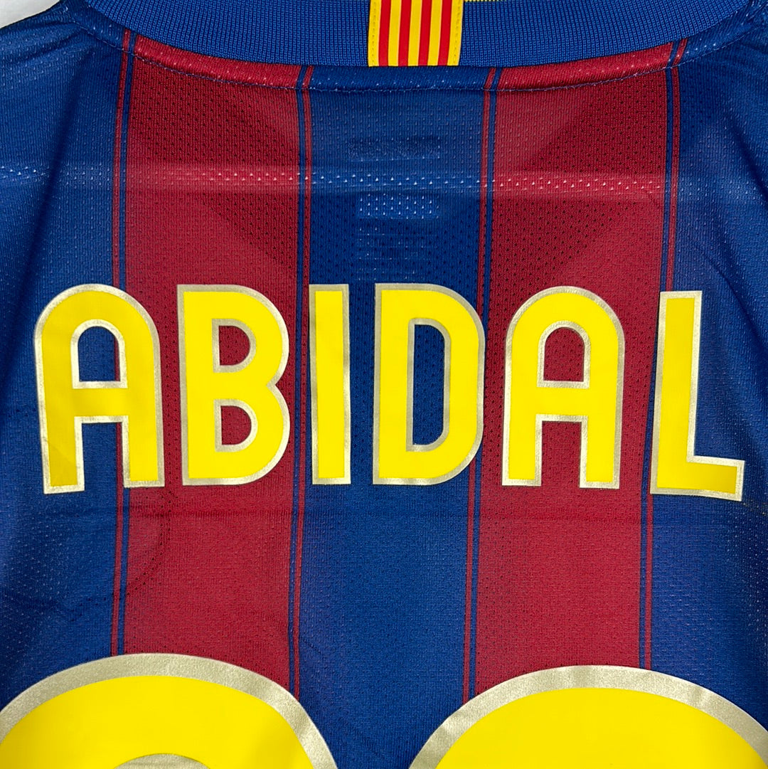 Barcelona 2009/2010 Player Issue Home Shirt - Abidal 22 - Long Sleeve