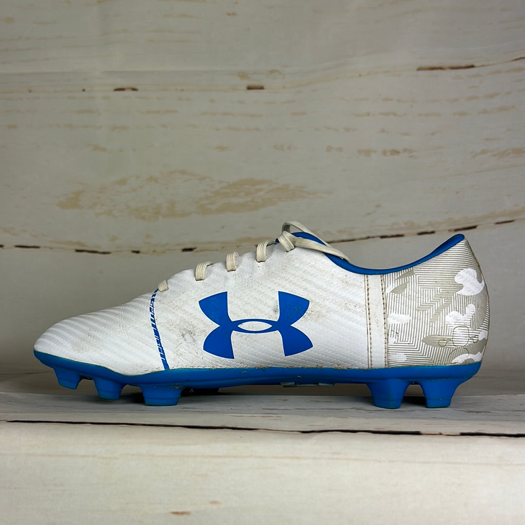 Memphis Depay Match Worn Football Boots - White/ Grey Camo