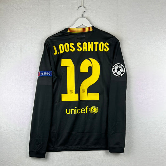 Barcelona 2011/2012 Player Issue Away Shirt - Dos Santos 12 - Long Sleeve