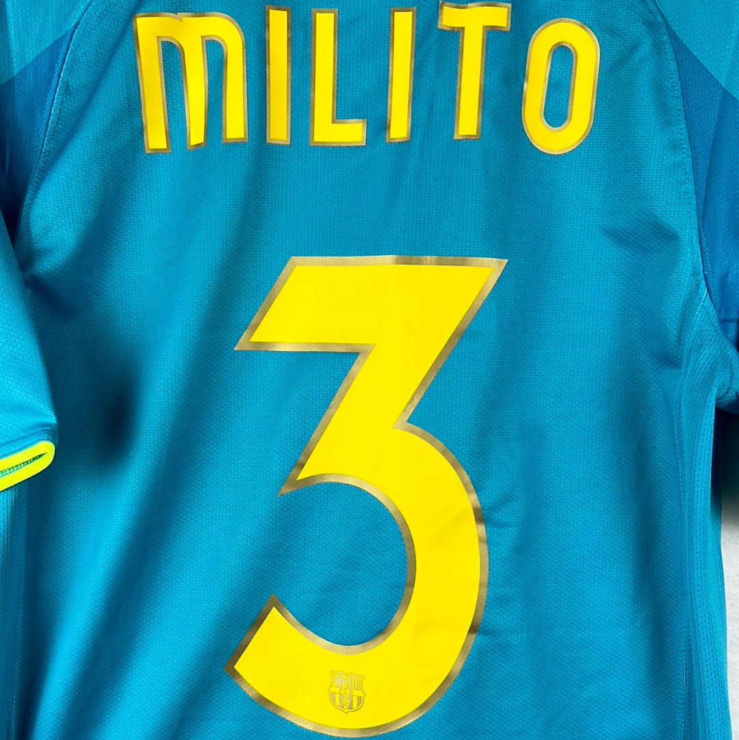 Barcelona 2007/2008 Player Issue Away Shirt - Milito 3 - CL