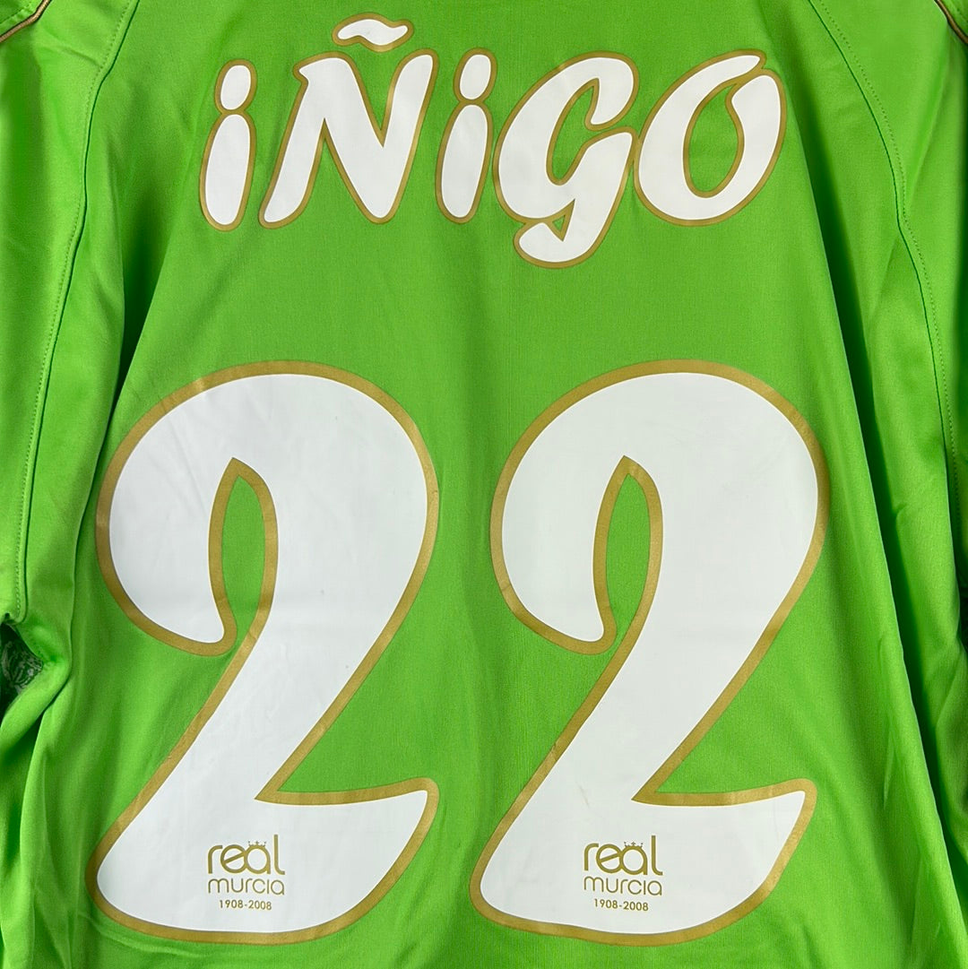 Real Murcia 2007-2008 Match Worn Away Shirt - Large - Inigo 22