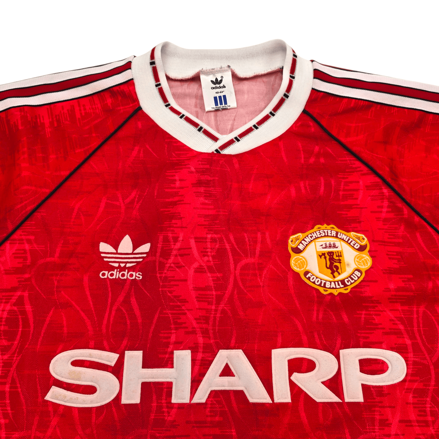1990/92 Manchester United Home Football Shirt (L) Adidas