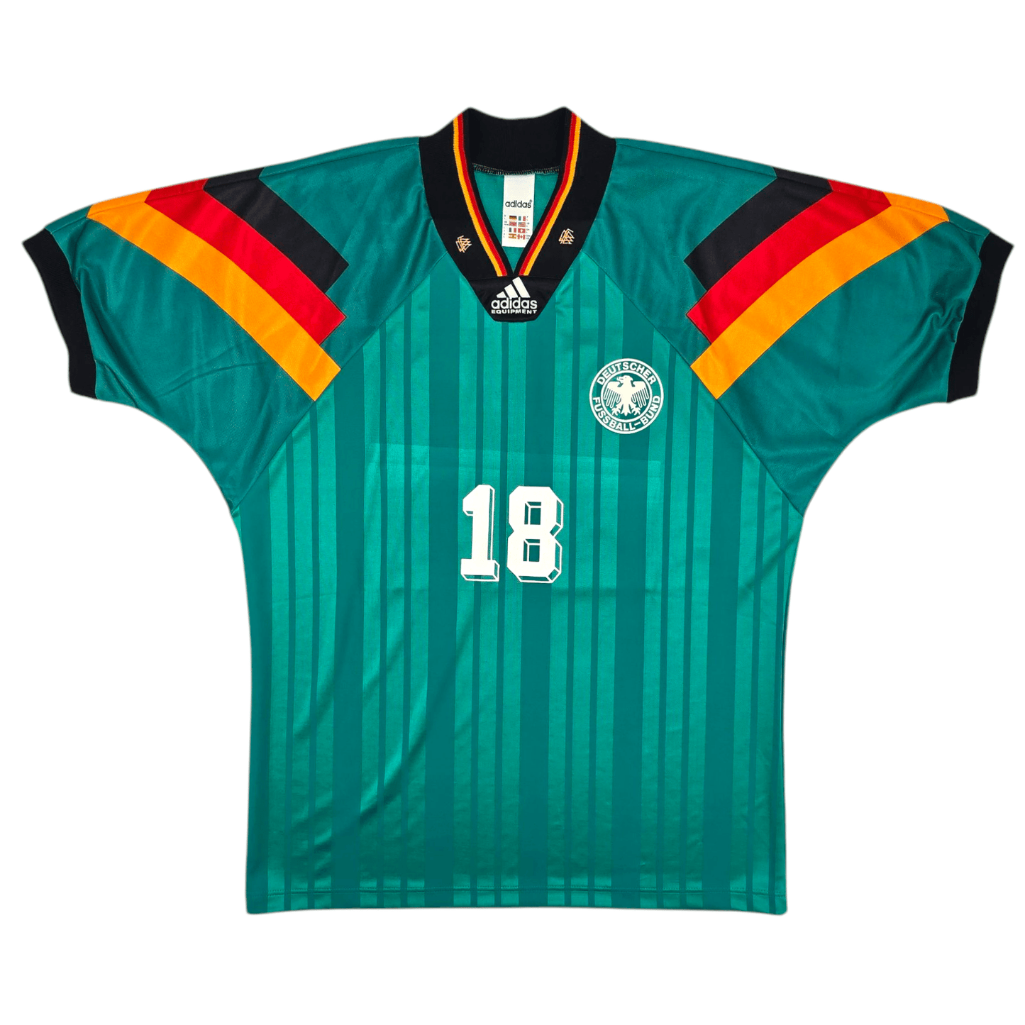 1992/94 Germany Away Football Shirt (L) Adidas #18 Klinsmann