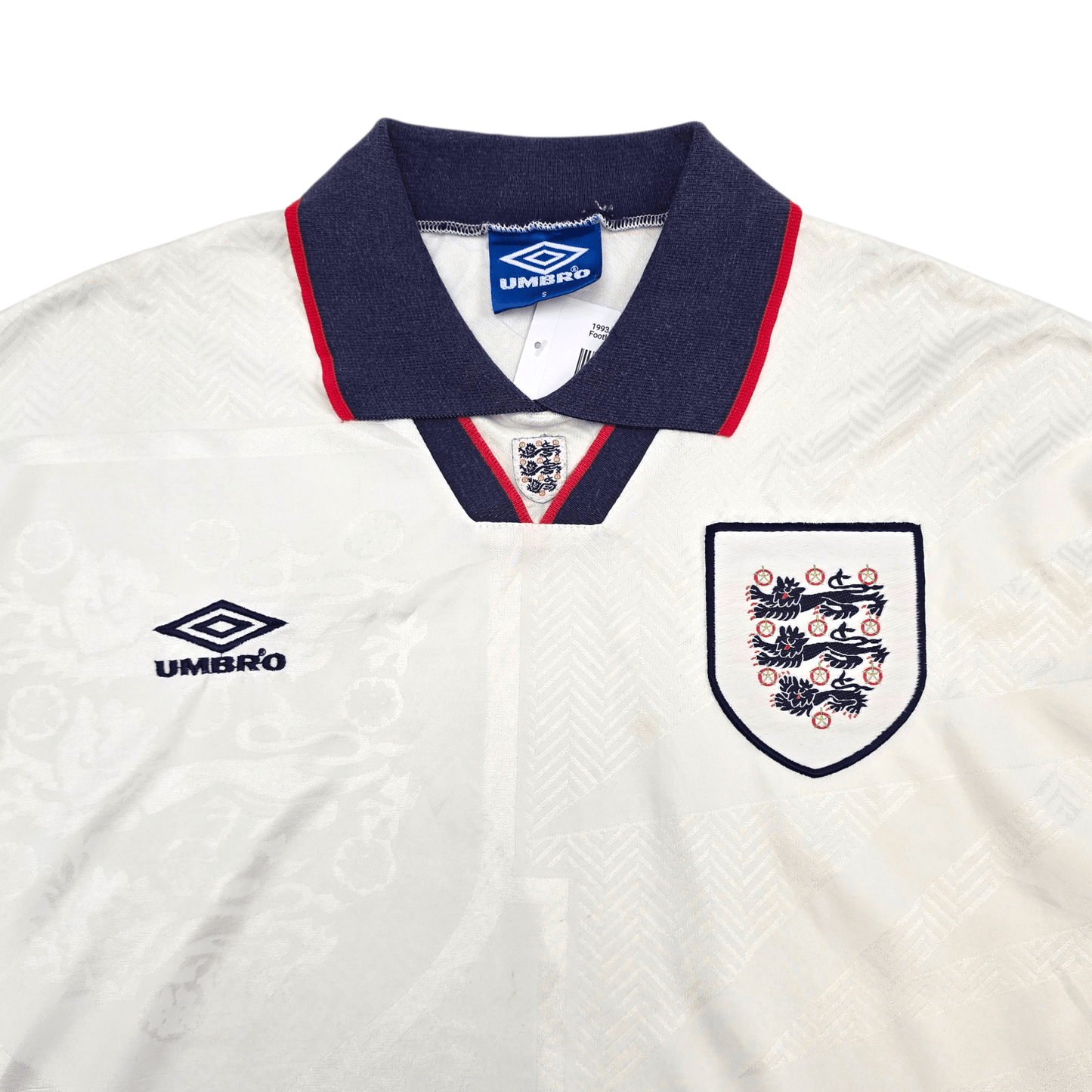 1993/95 England Home Football Shirt (S) Umbro