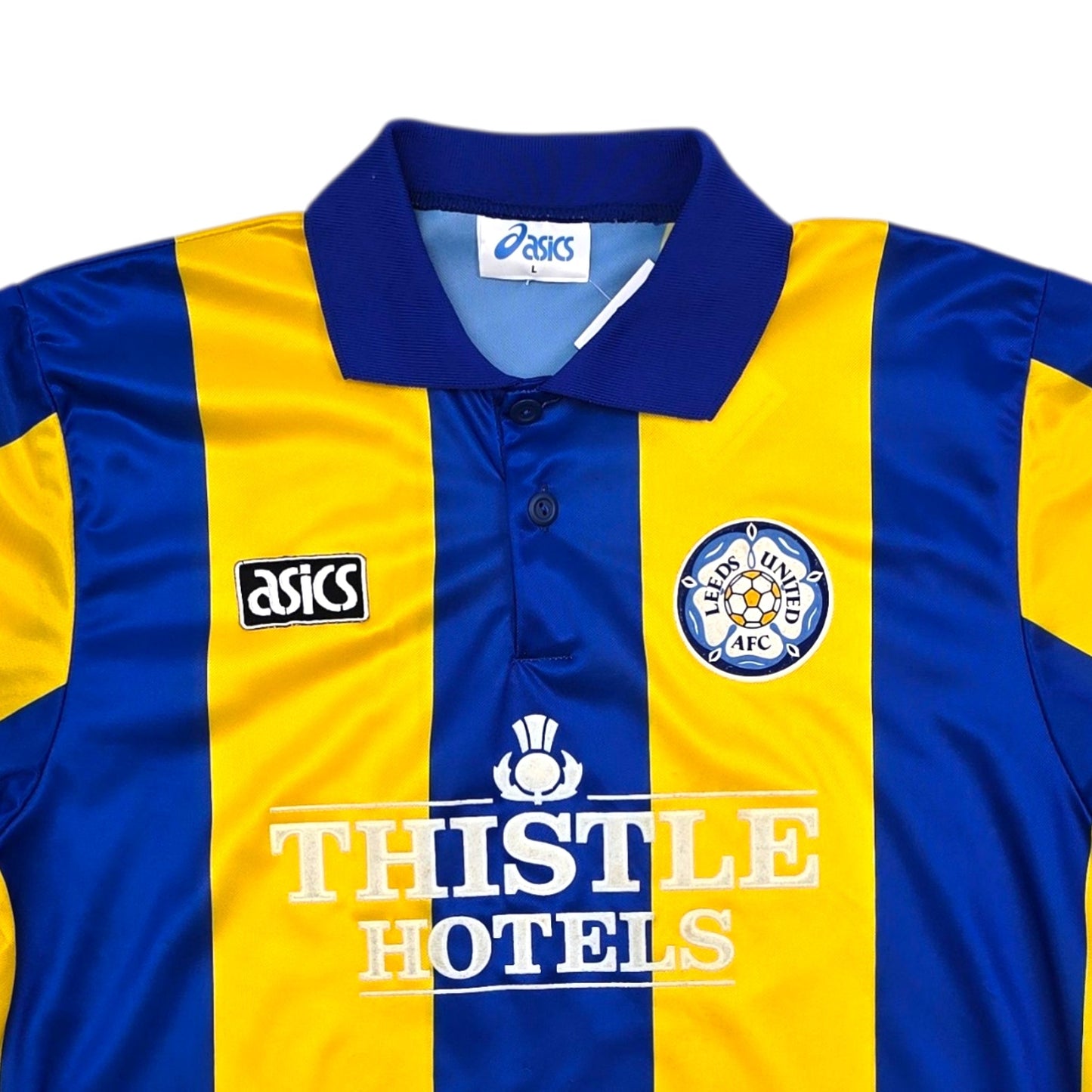 1993/95 Leeds United Away Football Shirt (L) Asics