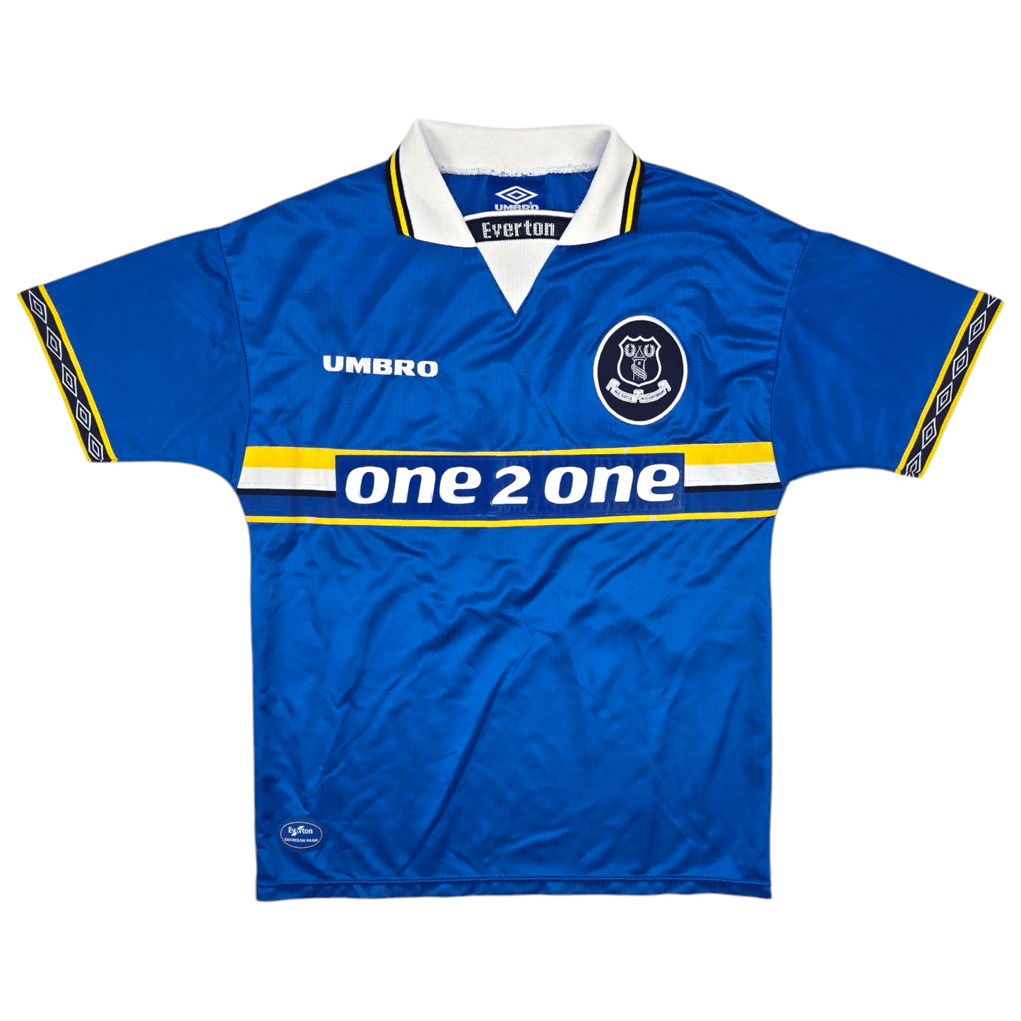 1997/98 Everton Home Football Shirt (M) Umbro #28 Bilic