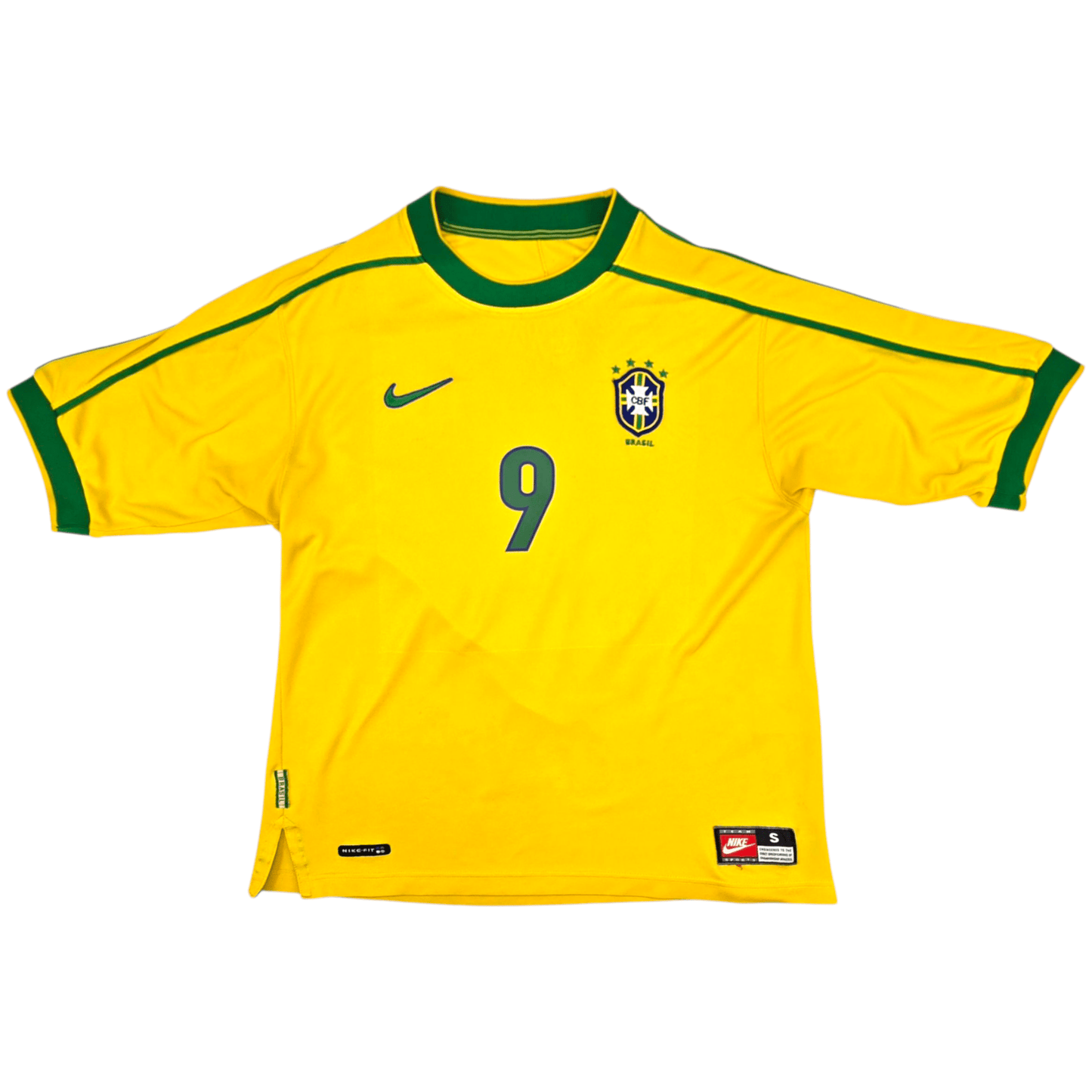 1998/00 Brazil Home Football Shirt (S) Nike #9 Ronaldo