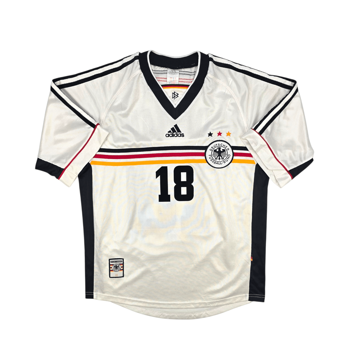 1998/00 Germany Home Football Shirt (M) Adidas #18 Klinsmann