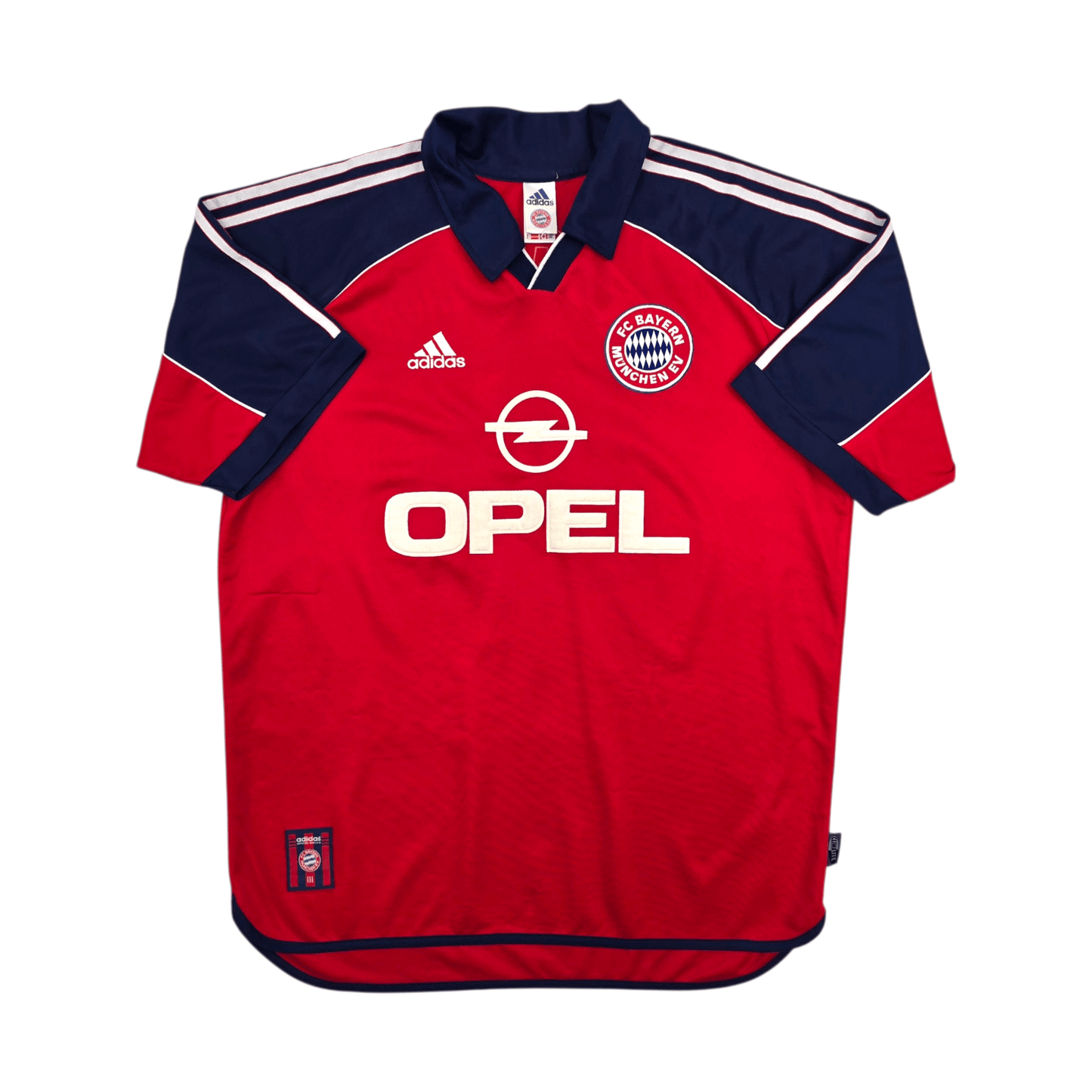 1999/01 Bayern Munich Home Football Shirt (L) Adidas #11 Effenberg