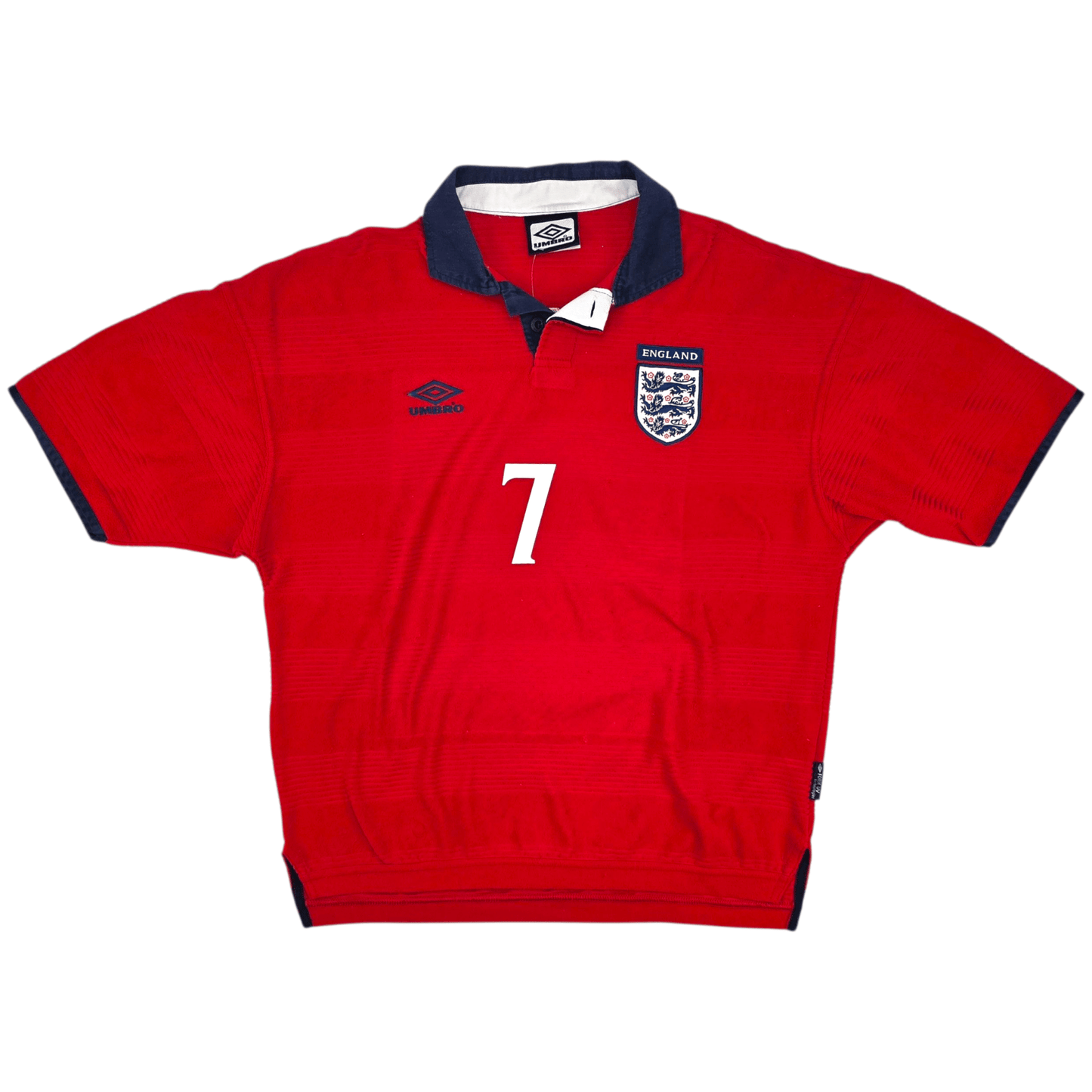 1999/01 England Away Football Shirt (L) Umbro #7 Beckham