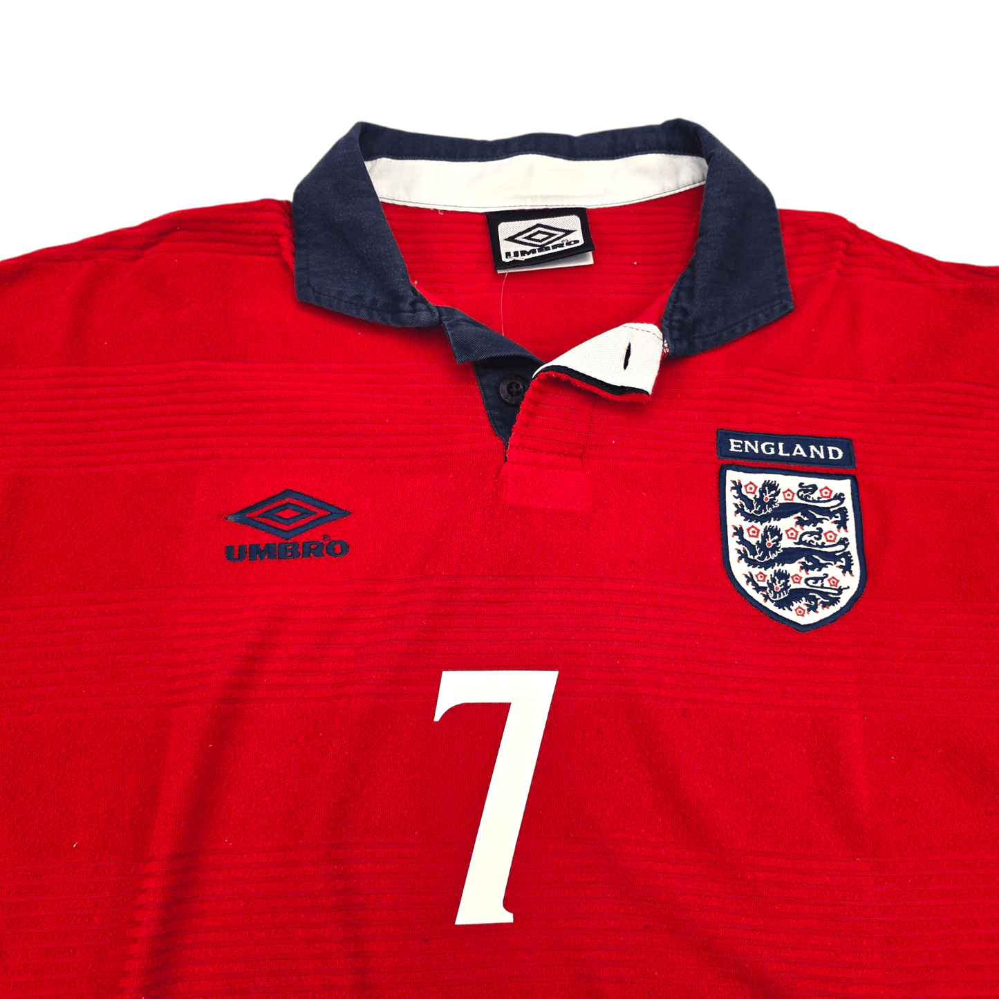1999/01 England Away Football Shirt (L) Umbro #7 Beckham