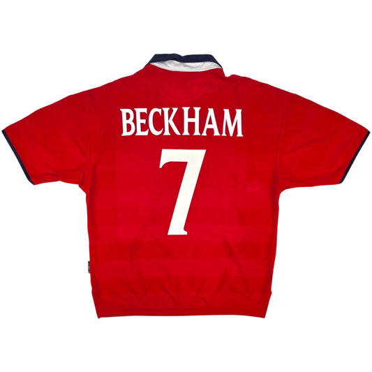 1999/01 England Away Football Shirt (L) Umbro #7 Beckham