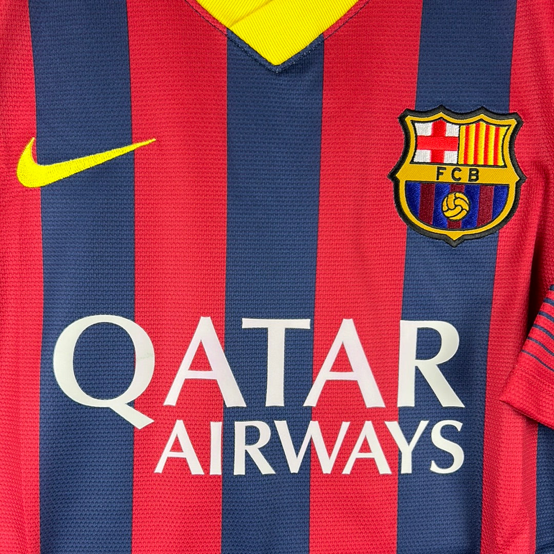 Barcelona 2013/2014 Player Issue Home Shirt - Adriano 21