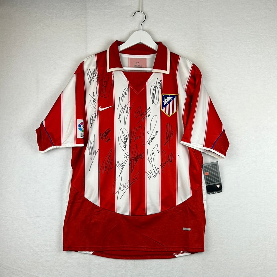 Atletico Madrid 2005/2006 Squad Signed Home Shirt