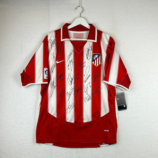 Atletico Madrid 2005/2006 Squad Signed Home Shirt
