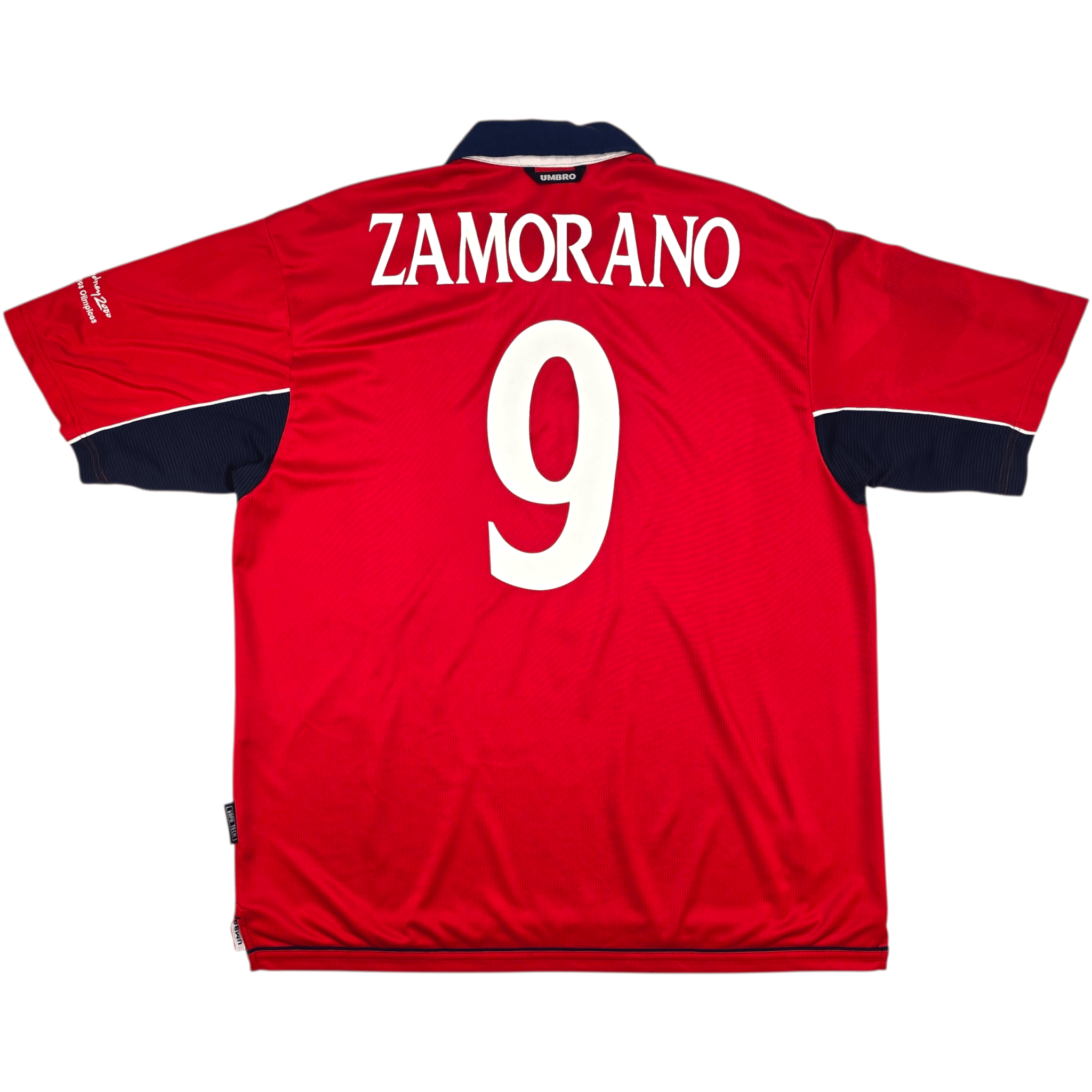 2000/01 Chile Home Football Shirt (XL) Umbro #9 Zamorano – Casual 