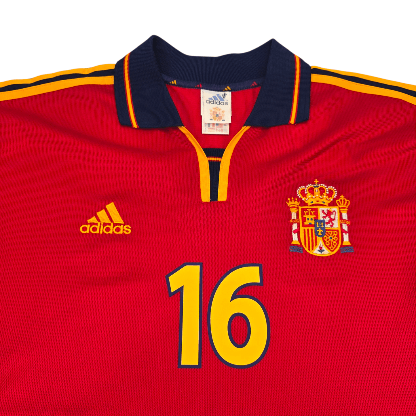 2000/02 Spain Home Football Shirt (L) Adidas #16 Mendieta
