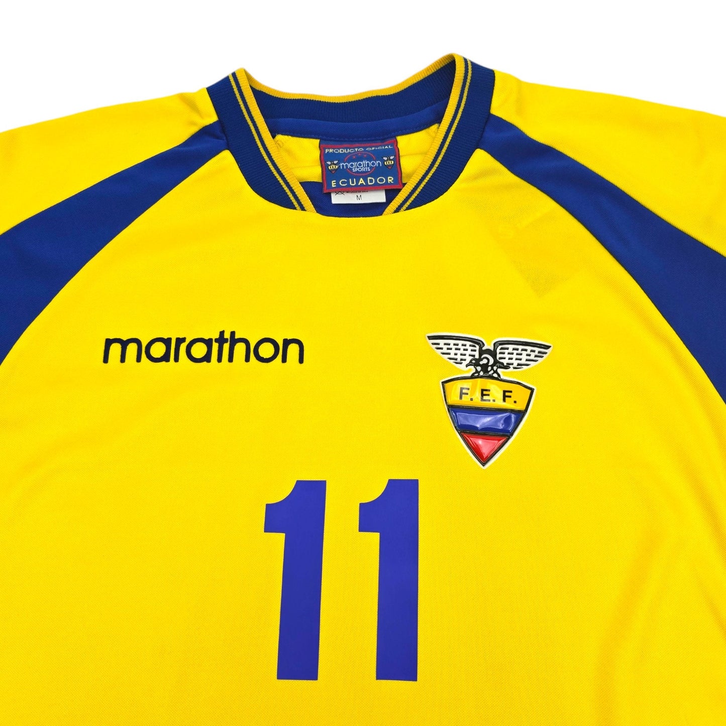2002/03 Ecuador Home Football Shirt (M) Marathon #11 Delgado
