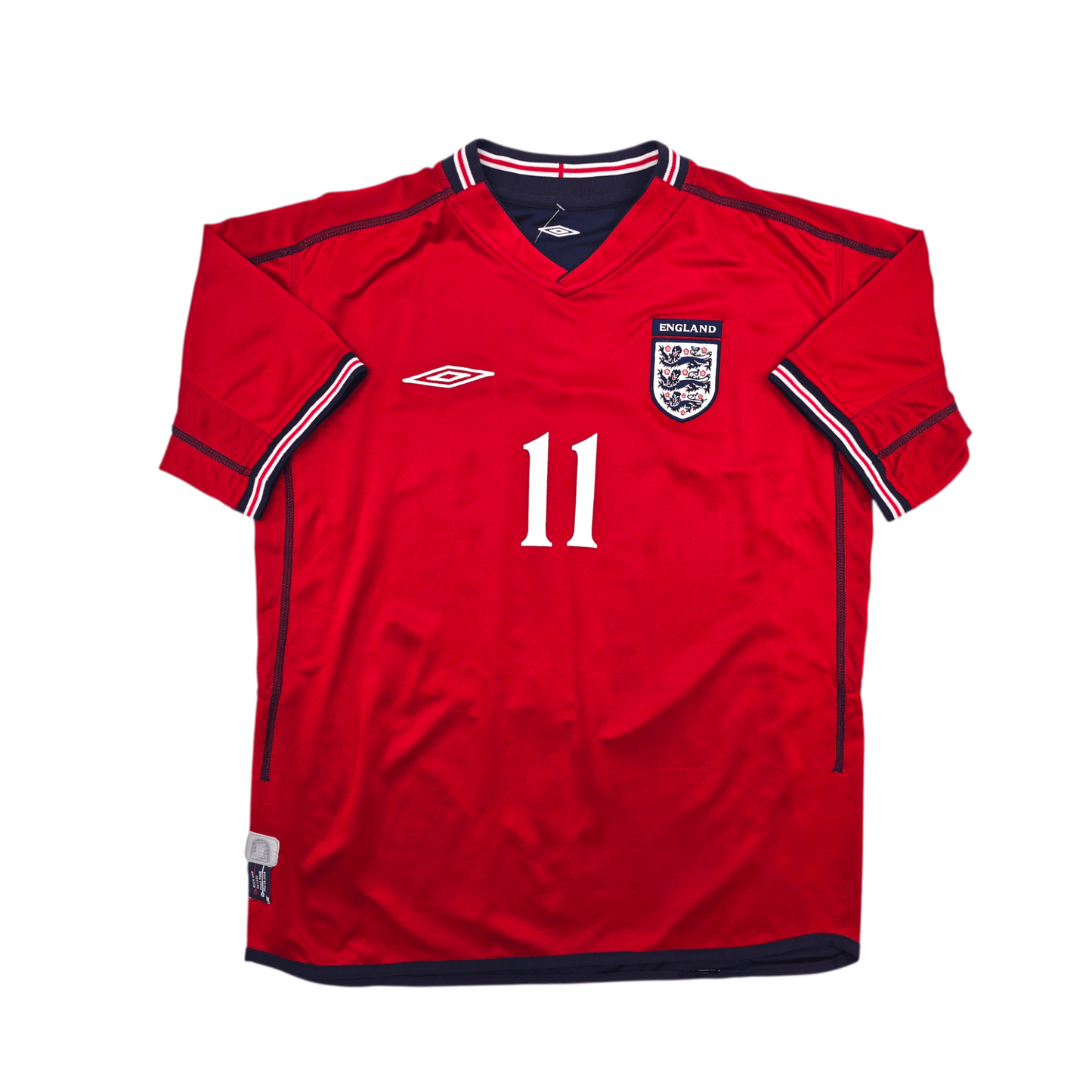2002/04 England Away Football Shirt (M) Umbro #11 Heskey
