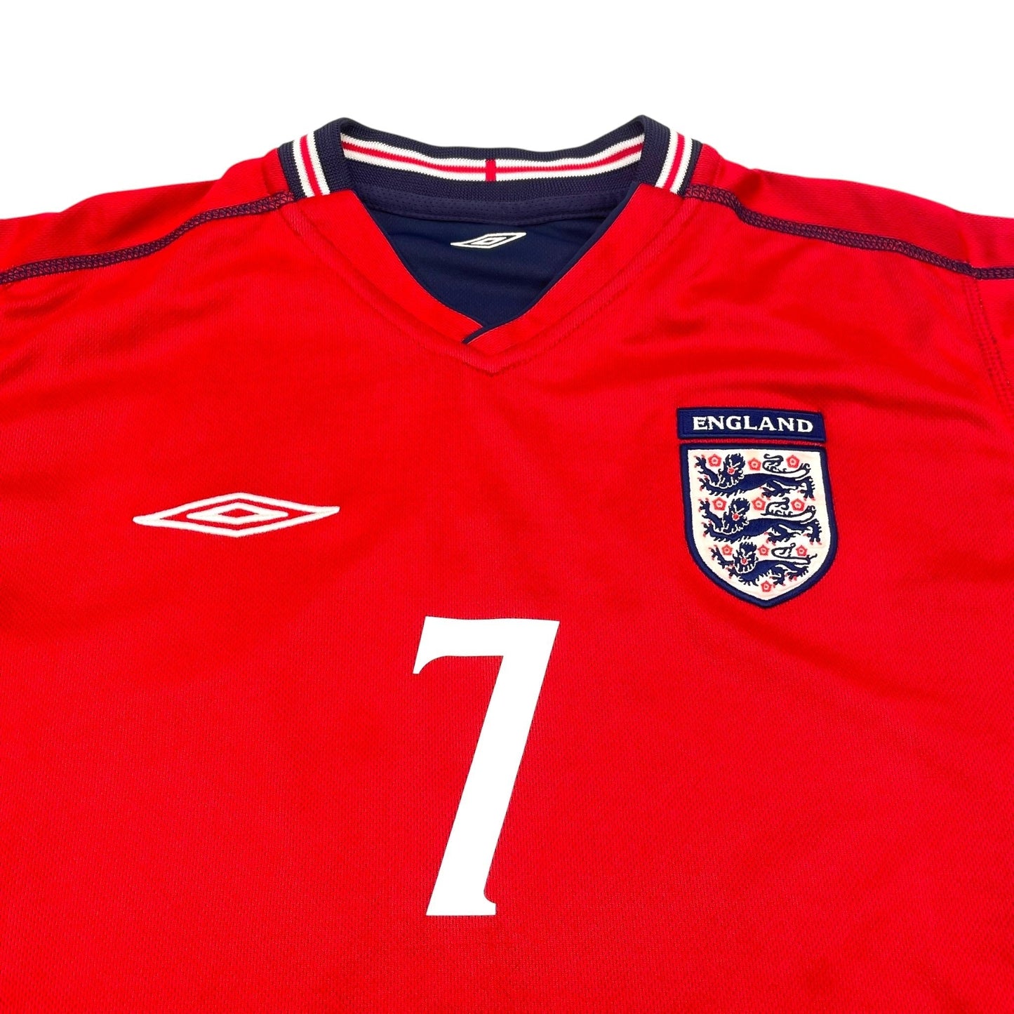 2002/04 England Away Football Shirt (S) Umbro #7 Beckham