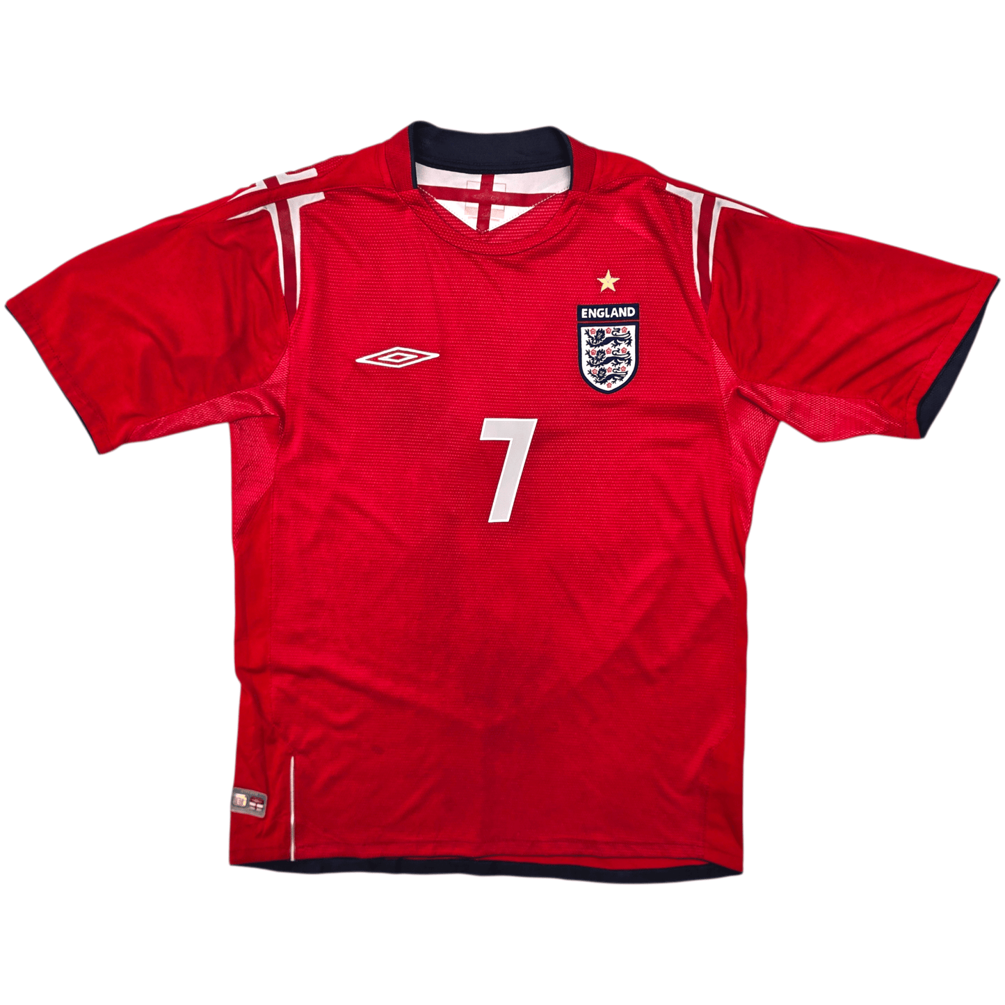 2004/06 England Away Football Shirt (M) Umbro #7 Beckham