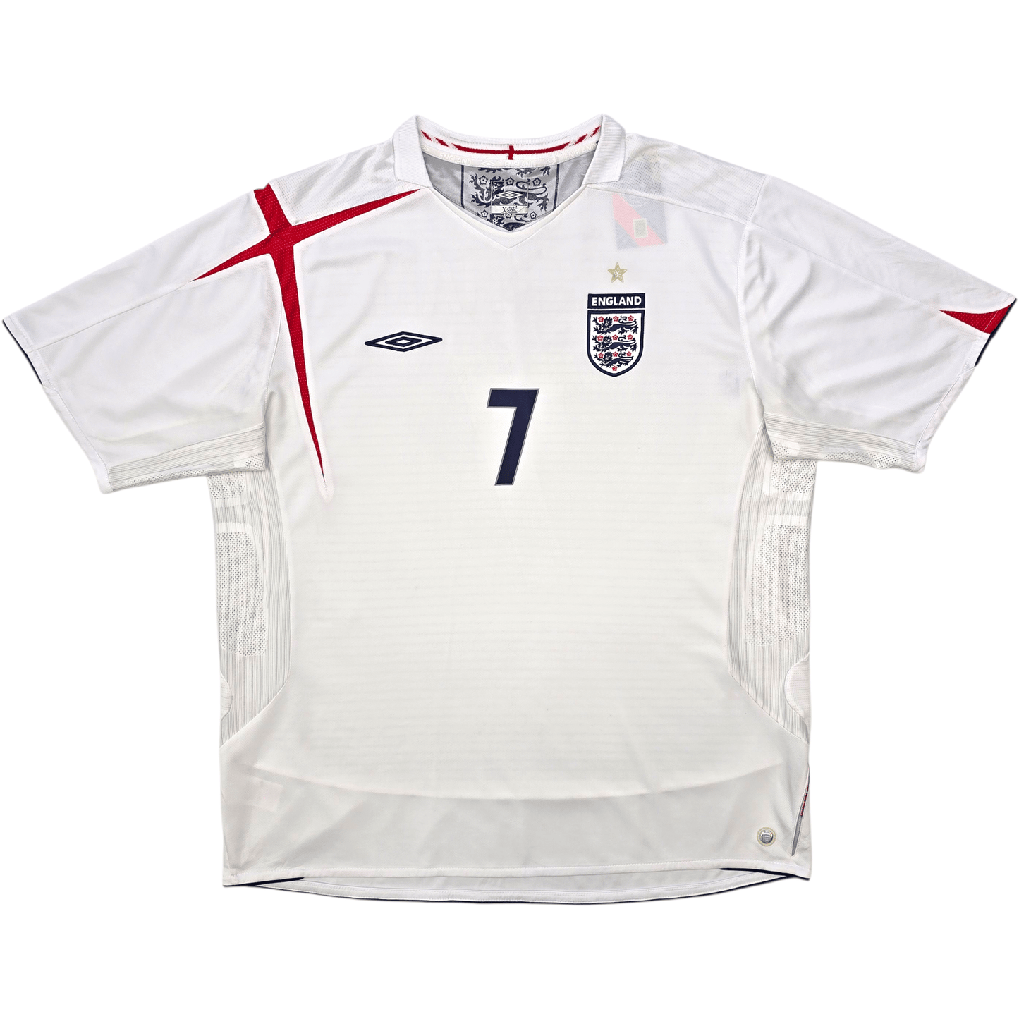 2005/07 England Home Football Shirt (2XL) Umbro #7 Beckham