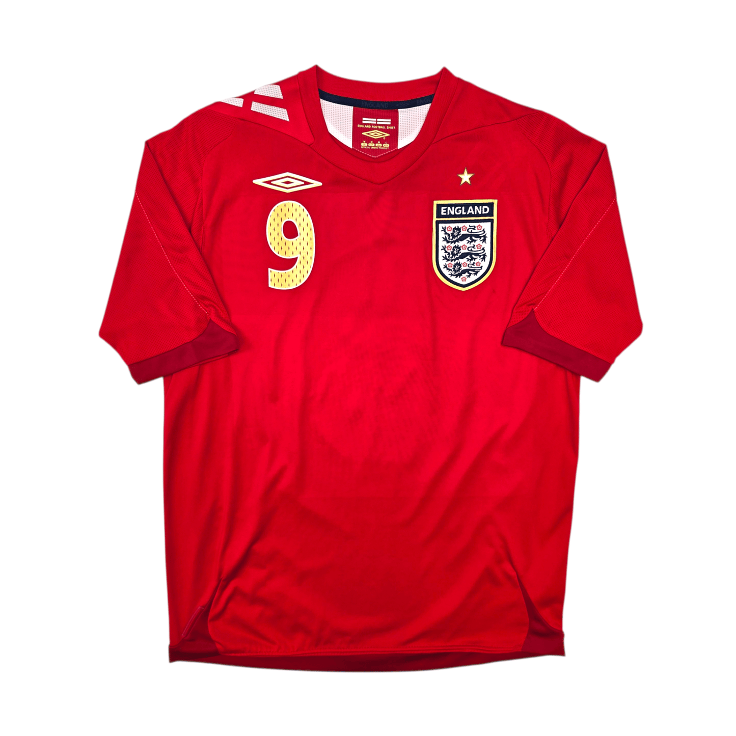 2006/08 England Away Football Shirt (M) Umbro #9 Rooney