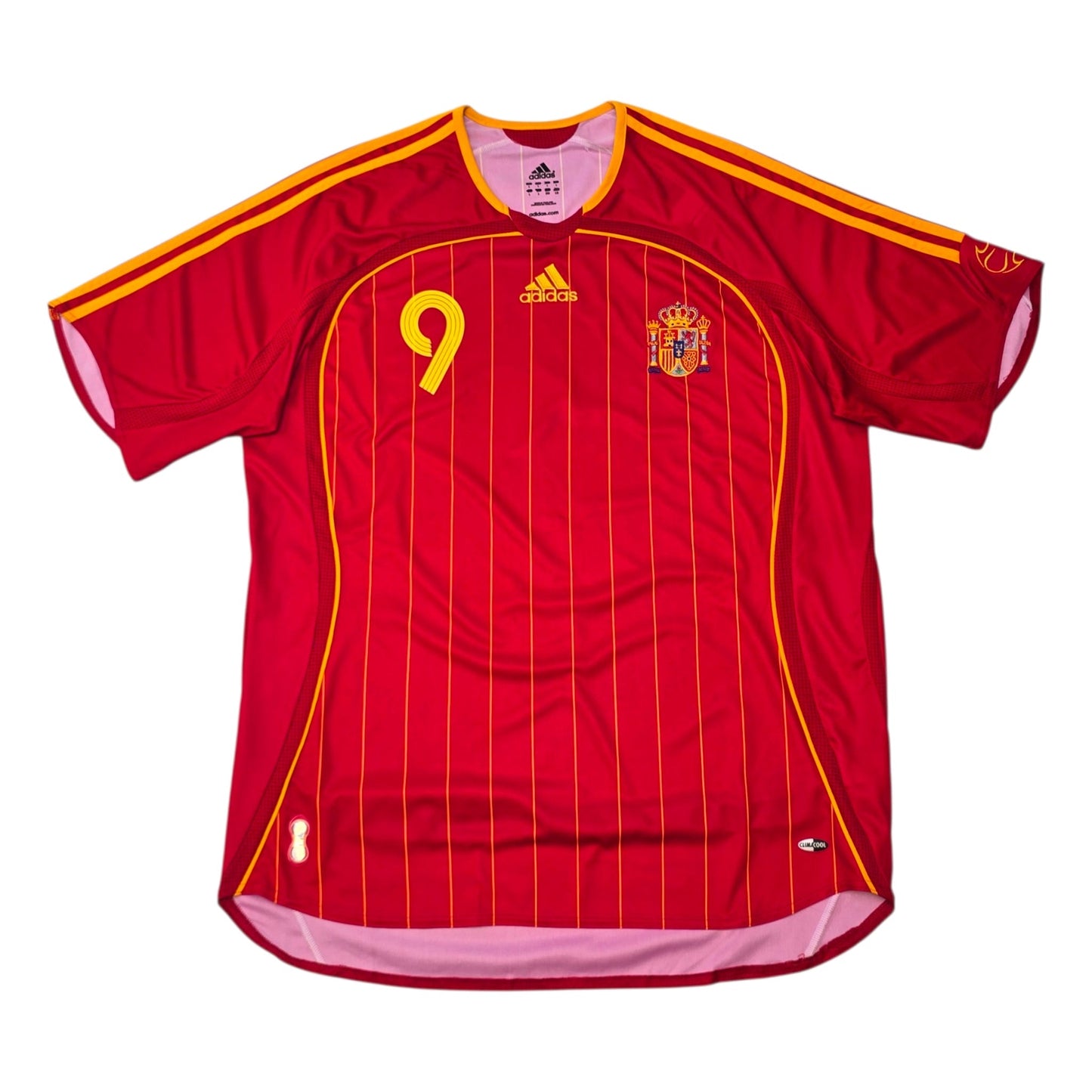 2006/08 Spain Home Football Shirt (L) Adidas #9 Torres