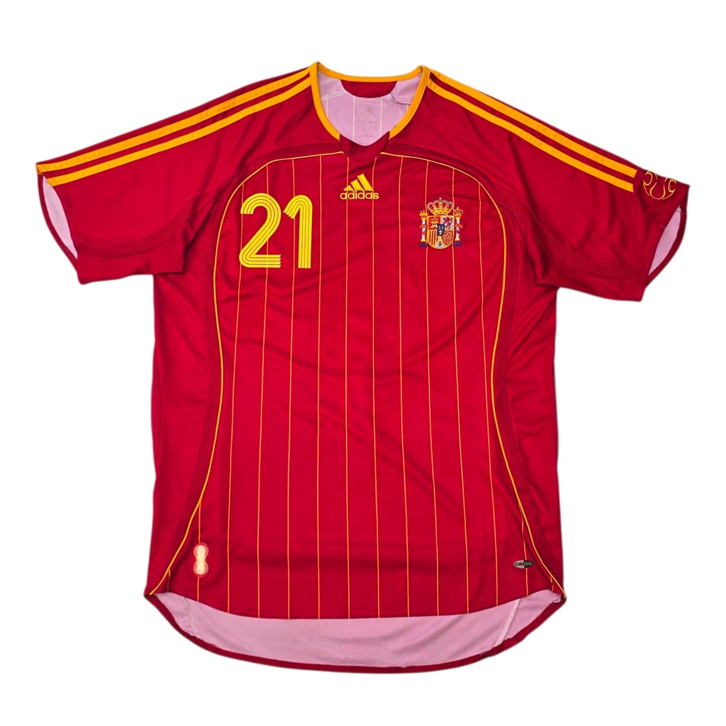 2006/08 Spain Home Football Shirt (M) Adidas #21 David Villa
