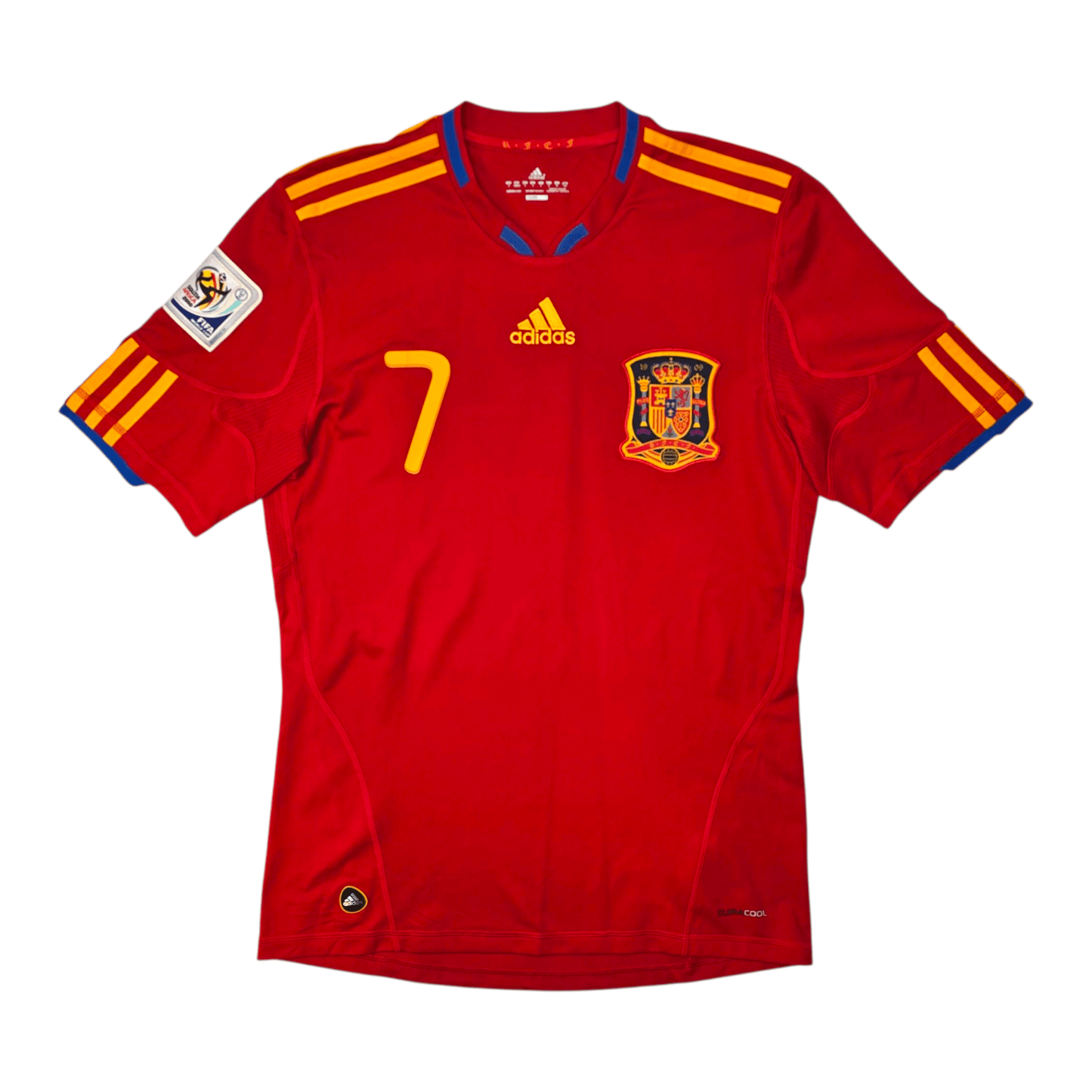 2010/11 Spain Home Football Shirt (S) Adidas #7 David Villa