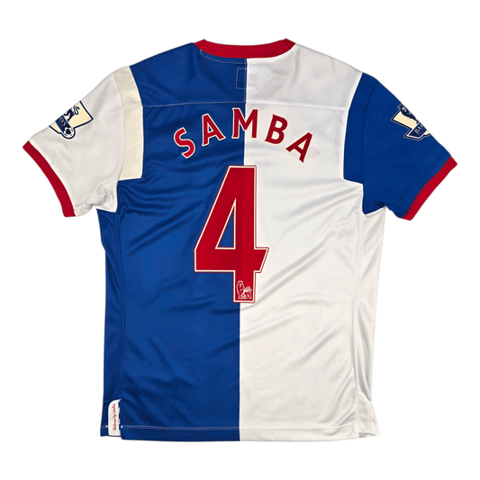 2010/12 Blackburn Rovers Home Football Shirt (M) Umbro #4 Samba