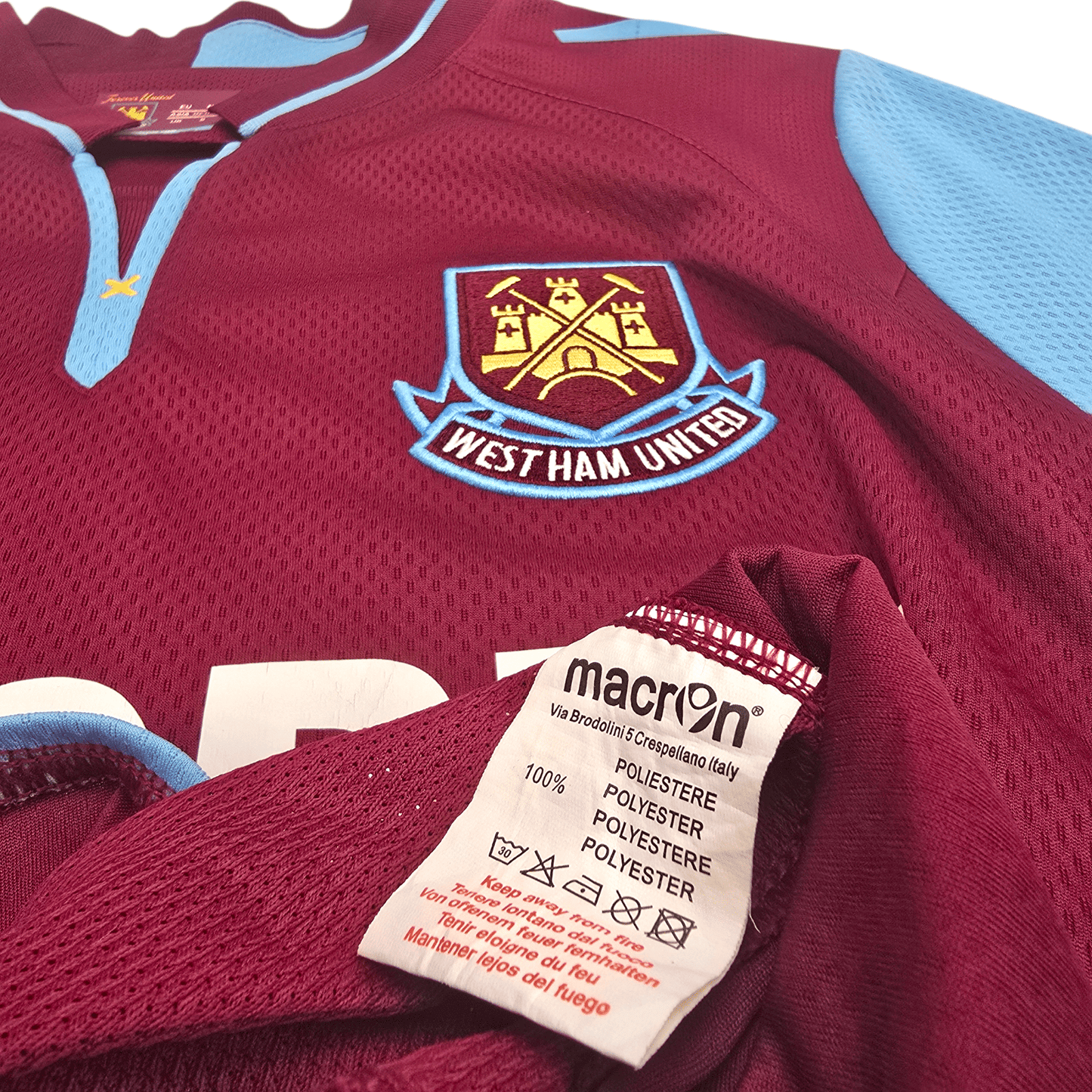 2012/13 West Ham United Home Football Shirt (M) Macron #26 J.Cole