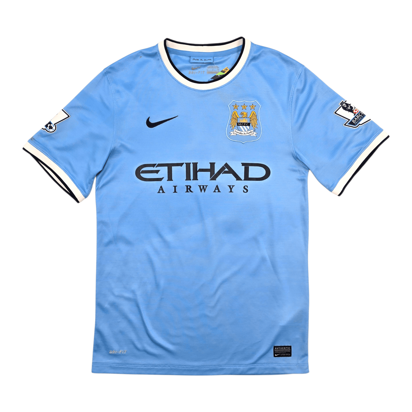 2013/14 Manchester City Home Football Shirt (S) Nike #25 Fernandinho