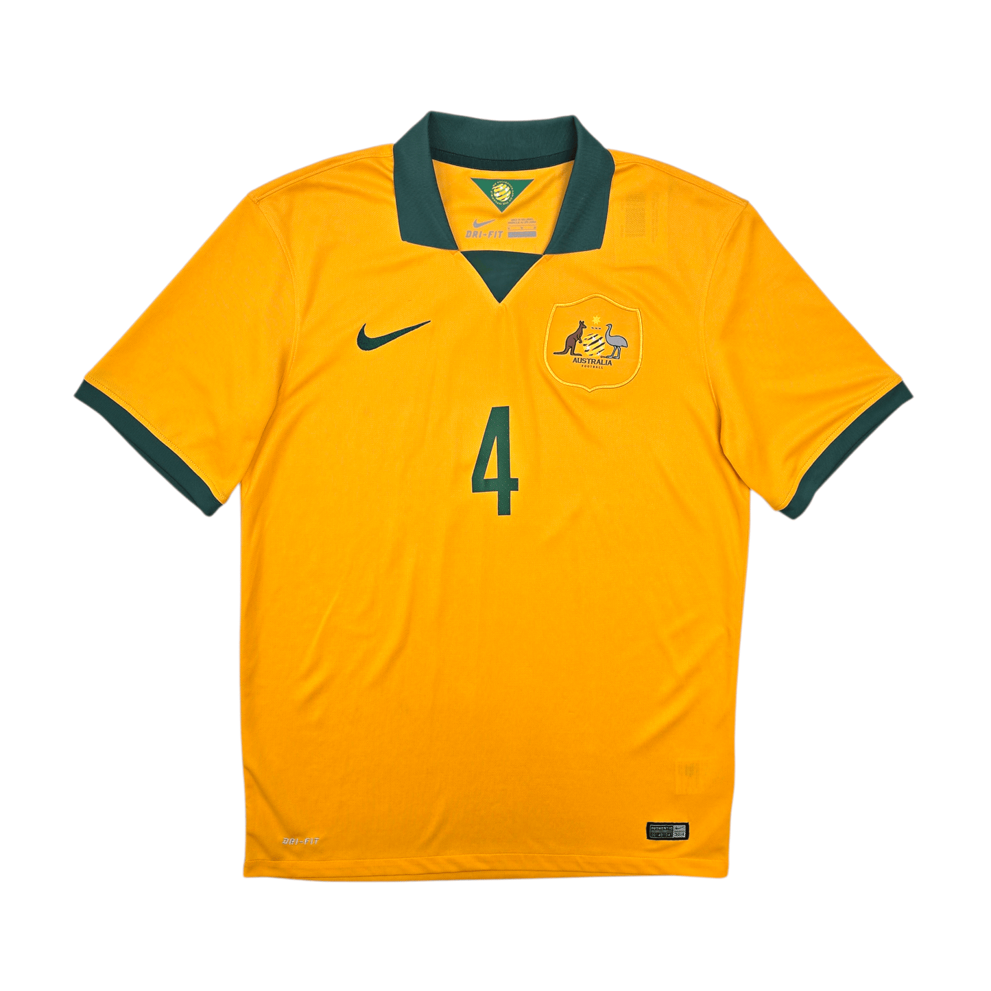 2014/15 Australia Home Football Shirt (M) Nike #4 Cahill
