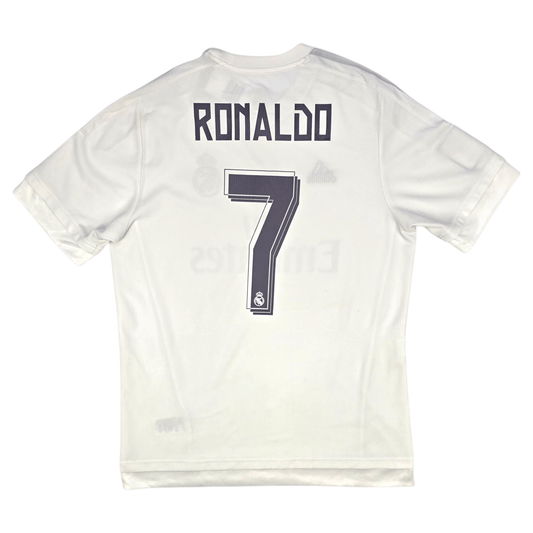 2015/16 Real Madrid Home Football Shirt (L) Adidas #7 Ronaldo