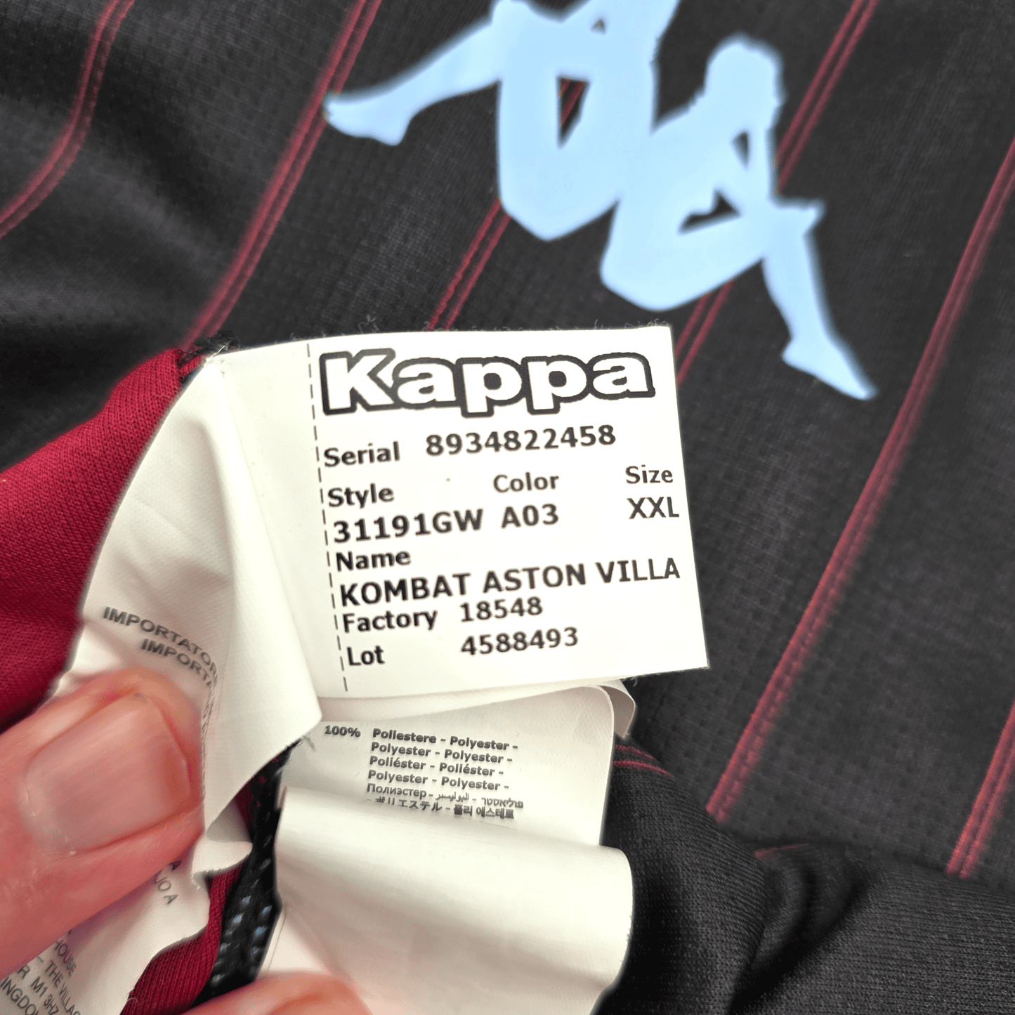2020/21 Aston Villa Away Football Shirt (2XL) Kappa