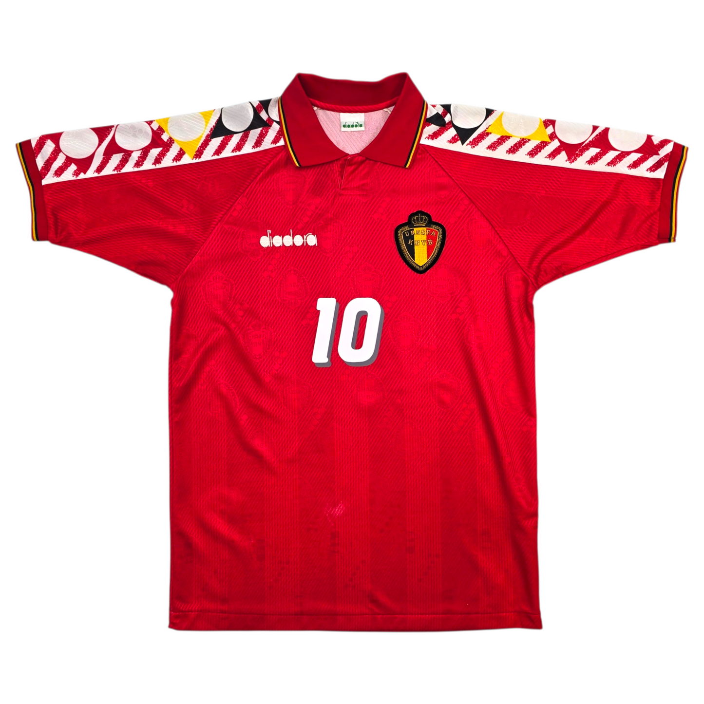 1994/95 Belgium Home Football Shirt (L) Diadora #10 Scifo (Upgraded Template)