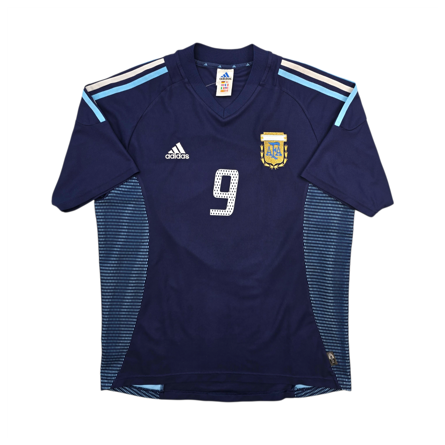 2002/04 Argentina Away Football Shirt (M) Adidas #9 Batistuta