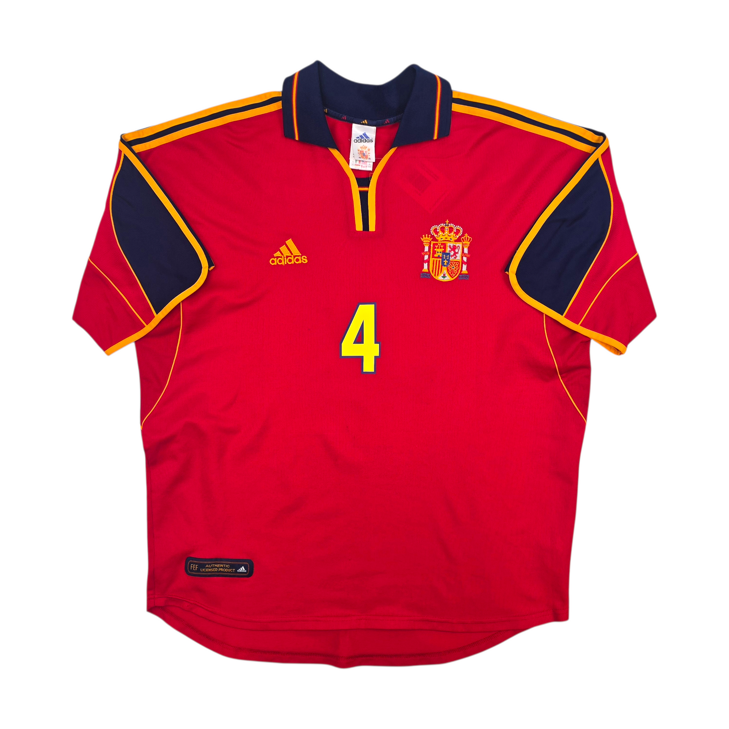 2000/02 Spain Home Football Shirt (XL) Adidas #4 Guardiola