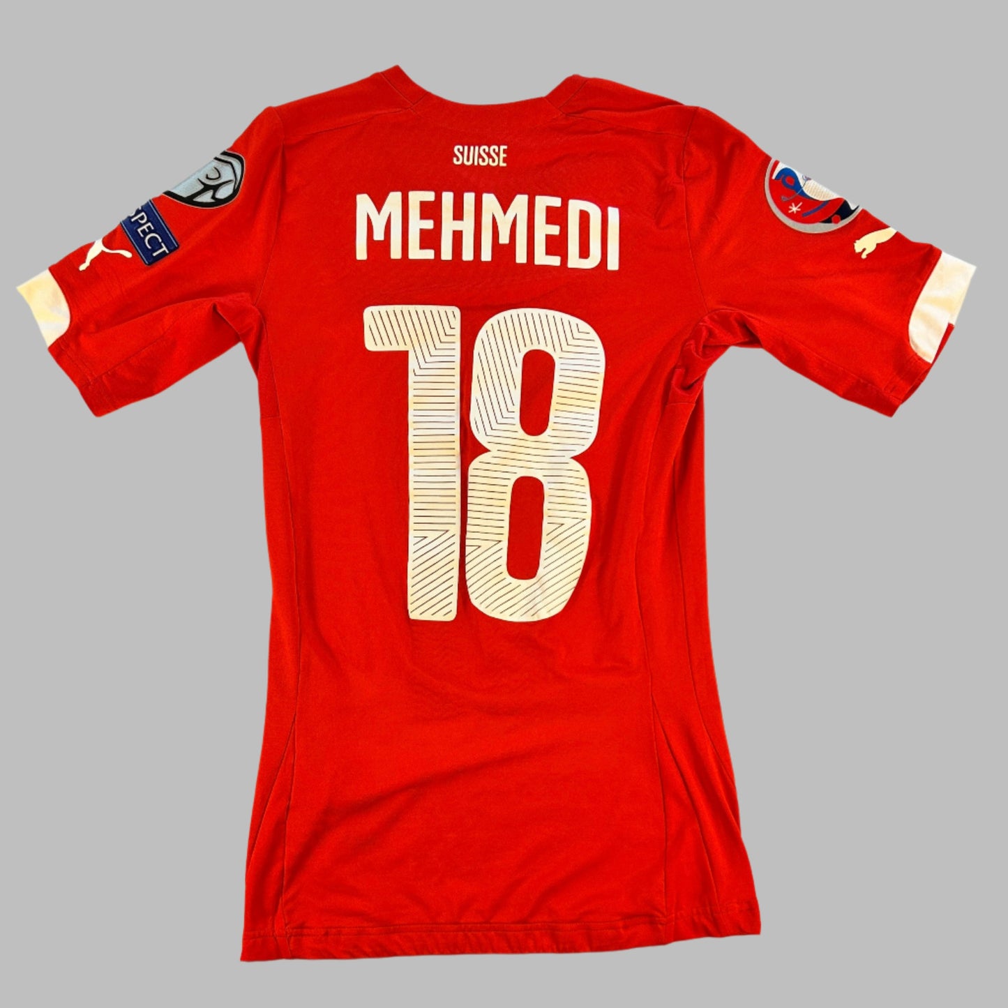 Switzerland 2008 Match Worn/ Issued Home Shirt - Mehmedi 18