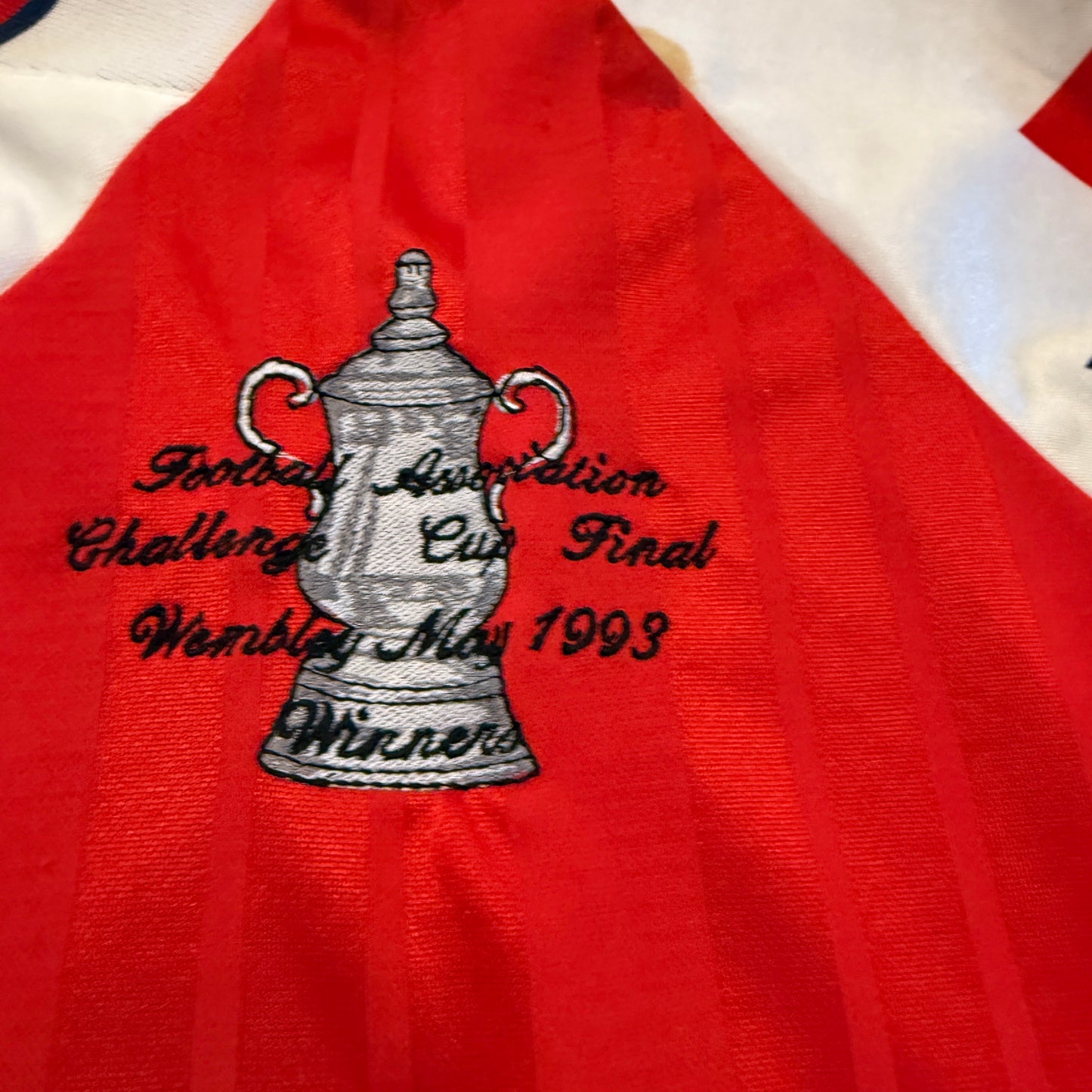 Arsenal 1992/1993 Home Shirt - Cup Winners 1993 Embroidery