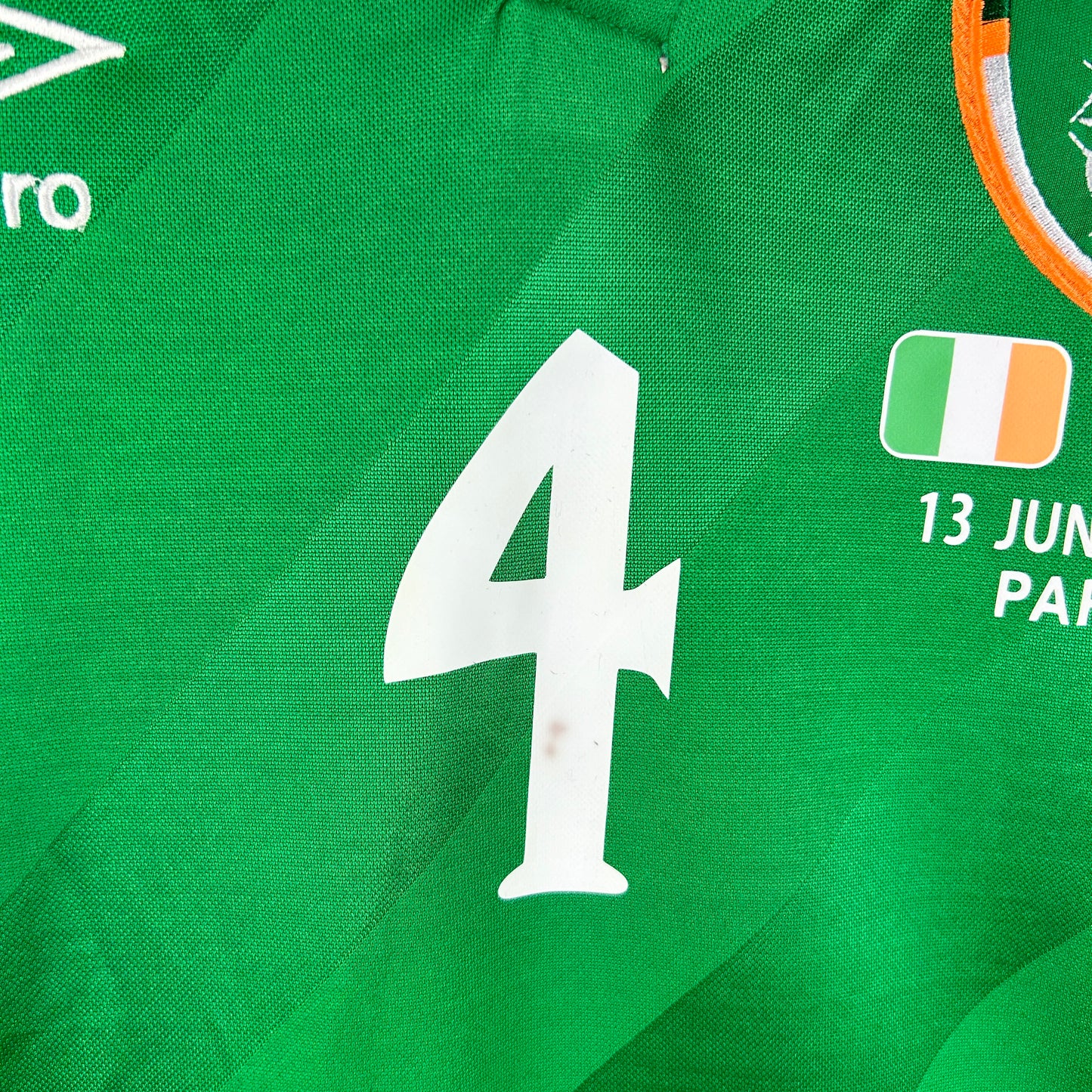 Ireland 2016 Player Issue Home Shirt - O'Shea 4 - Large