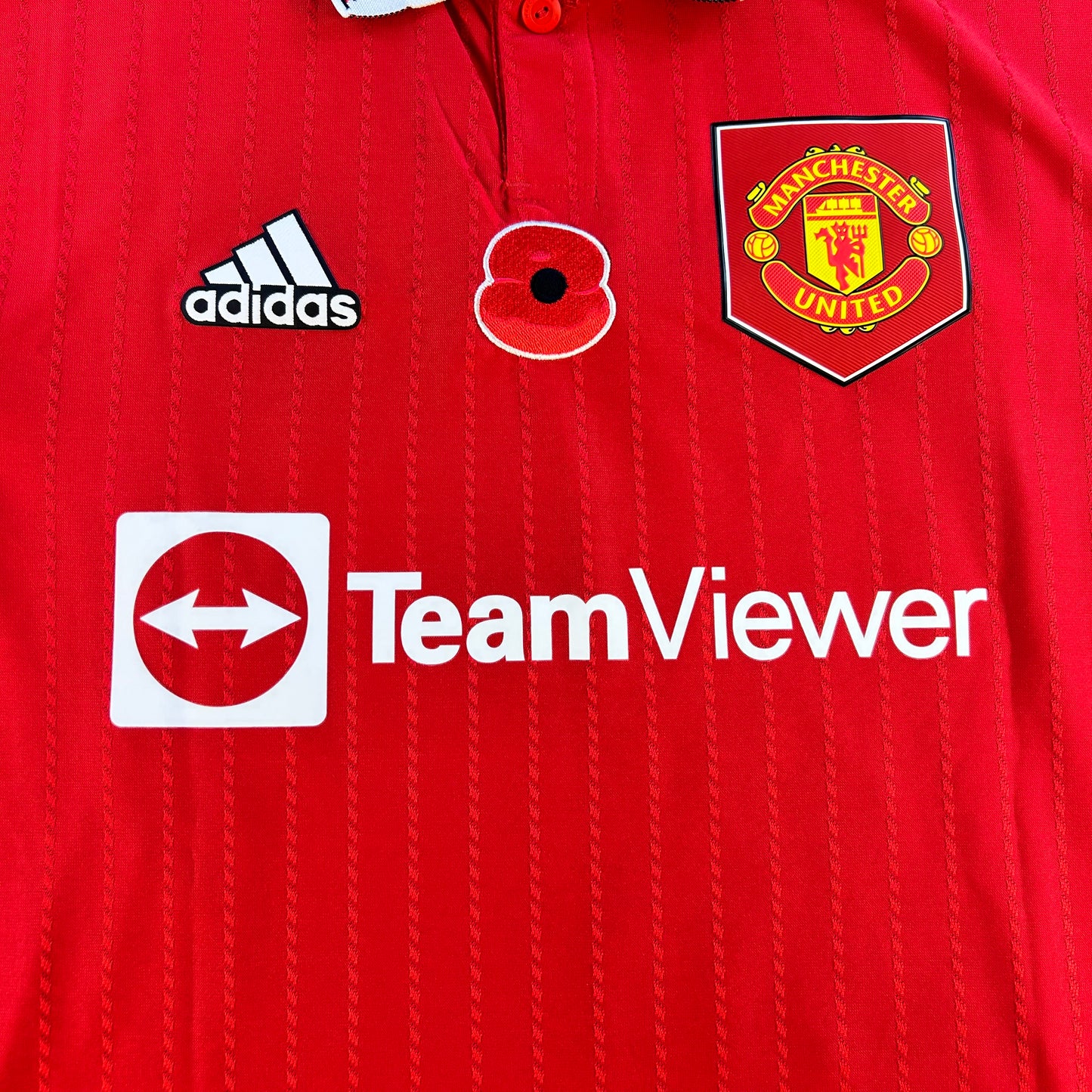 Manchester United 2022/2023 Player Issue Poppy Home Shirt - Wan Bissaka
