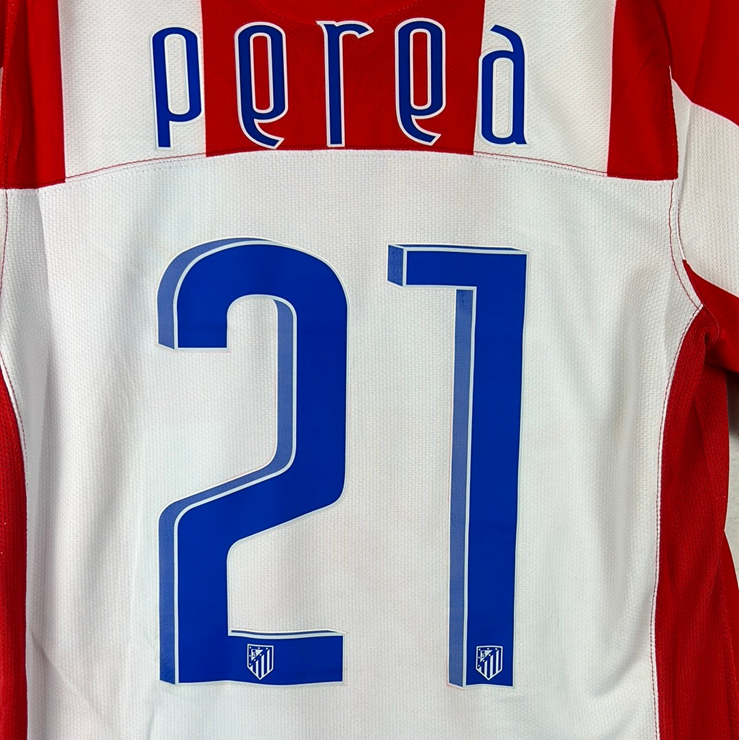 Atletico Madrid 2007/2008 Player Issue Home Shirt - Perea 27 - Champions League