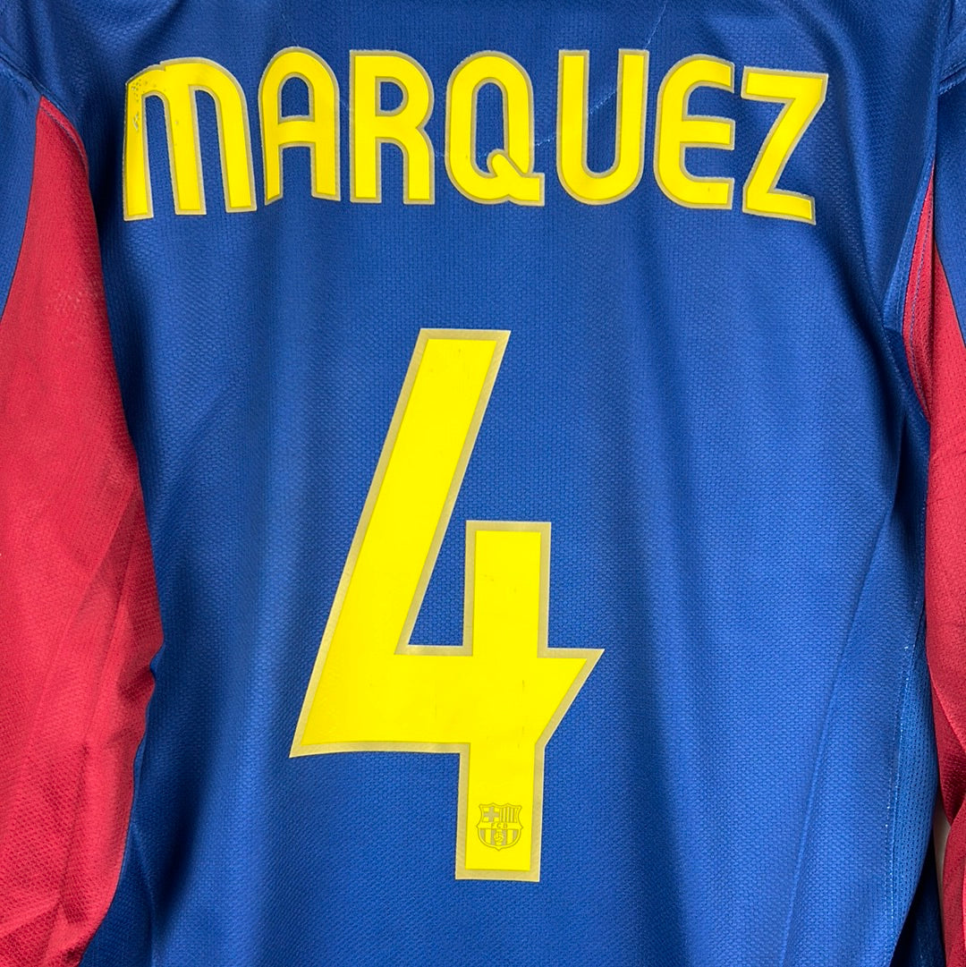 Barcelona 2007/2008 Match Worn Home Shirt - Marquez 4 - COA