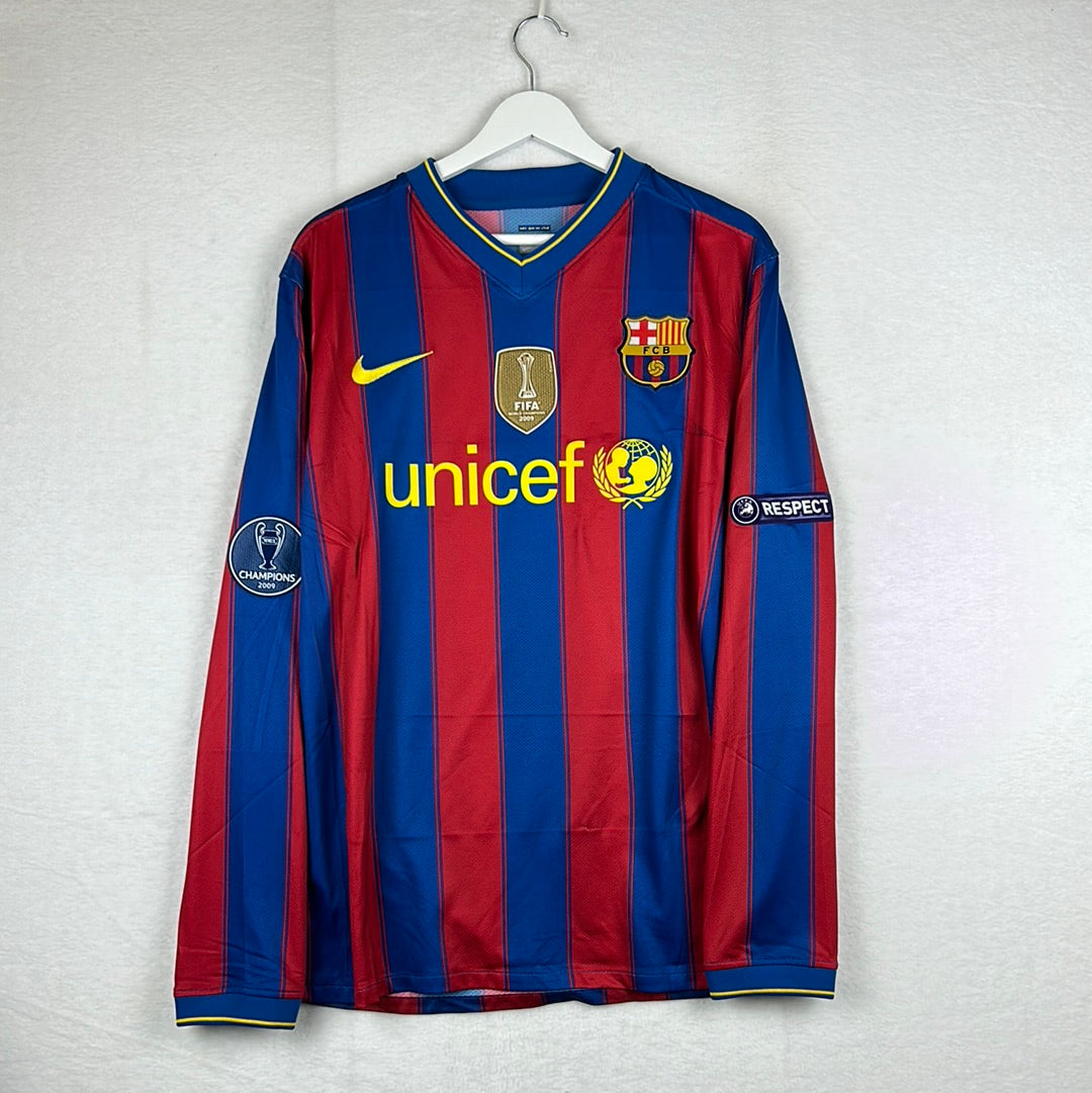 Barcelona 2009/2010 Player Issue Home Shirt - Abidal 22 - Long Sleeve