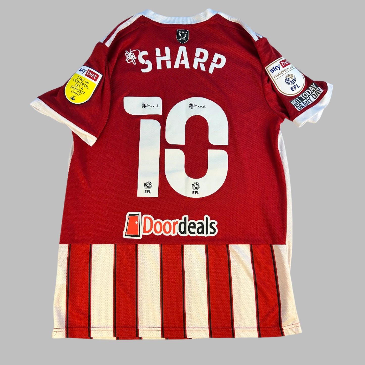 Sheffield United 2021/2021 Match Worn Home Shirt - Sharp 10