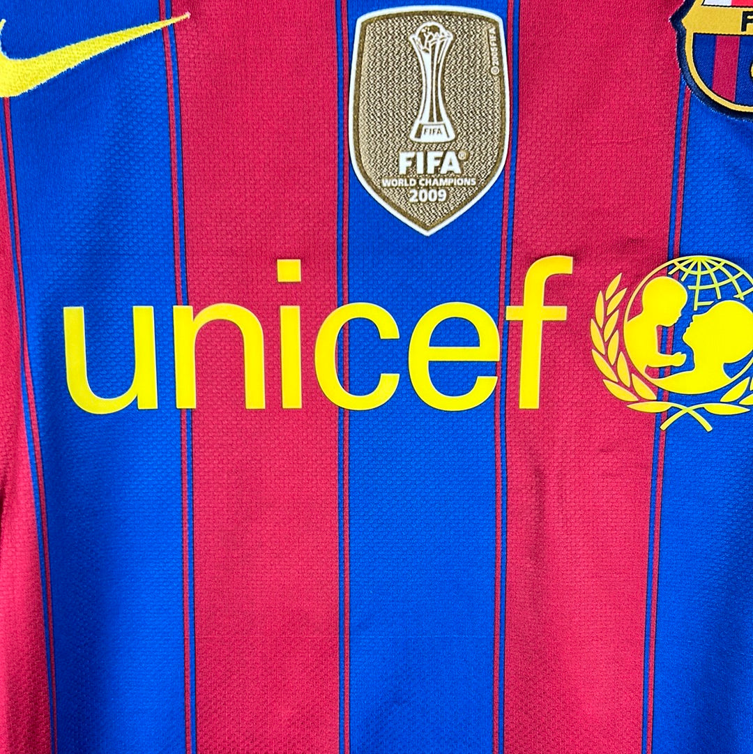 Barcelona 2009/2010 Player Issue Home Shirt - Abidal 22 - Long Sleeve