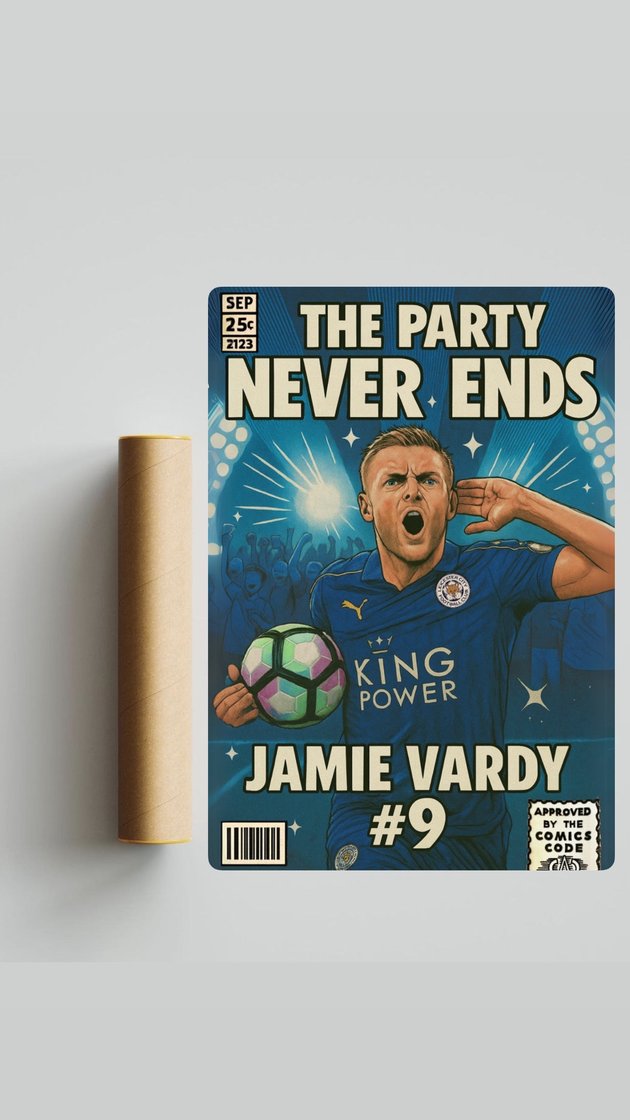 Jamie Vardy Comic Book Style A3 Print